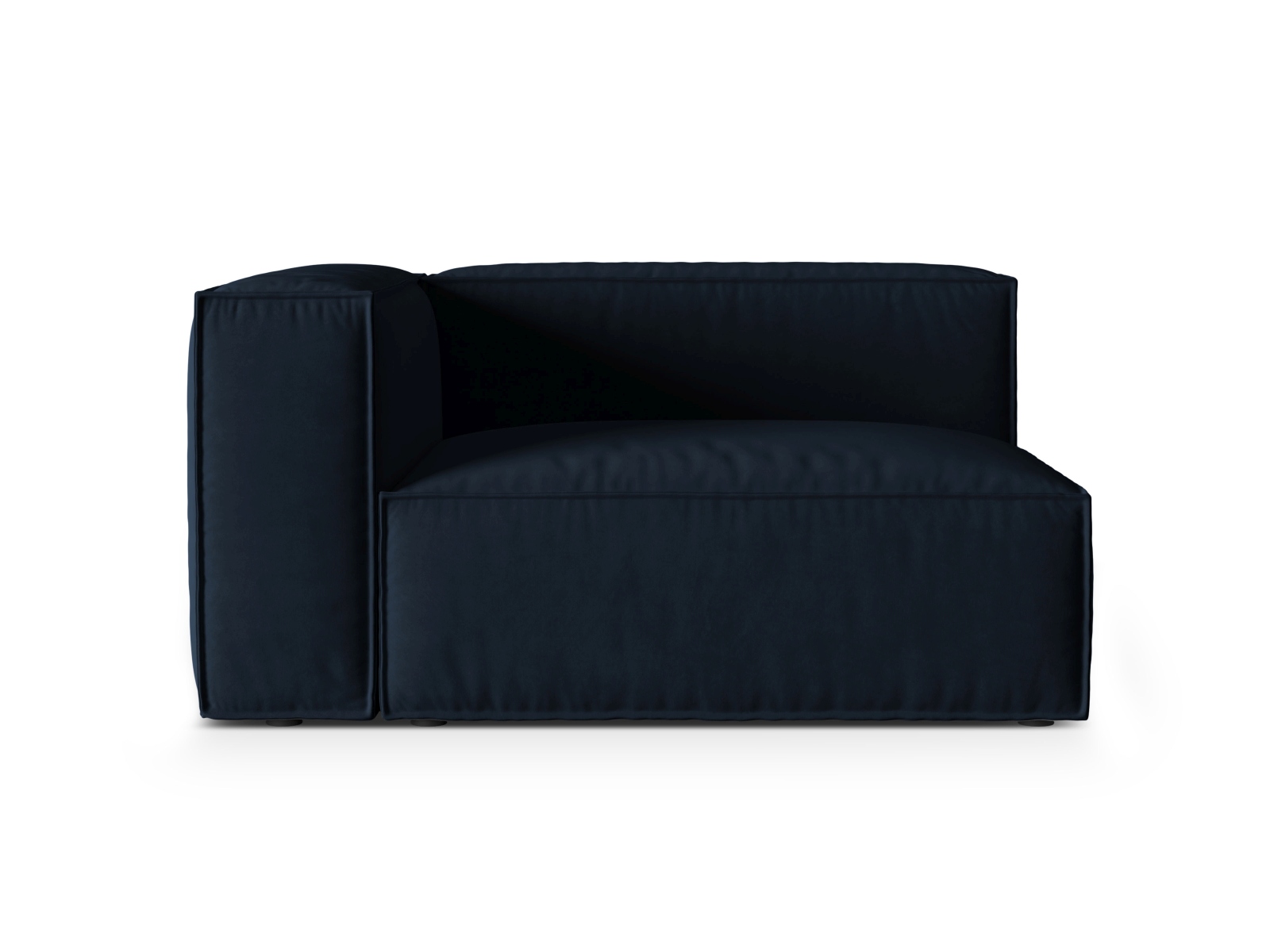 Velvet Left Modular Sofa, "Nuria", 2 Seats, 145x110x72