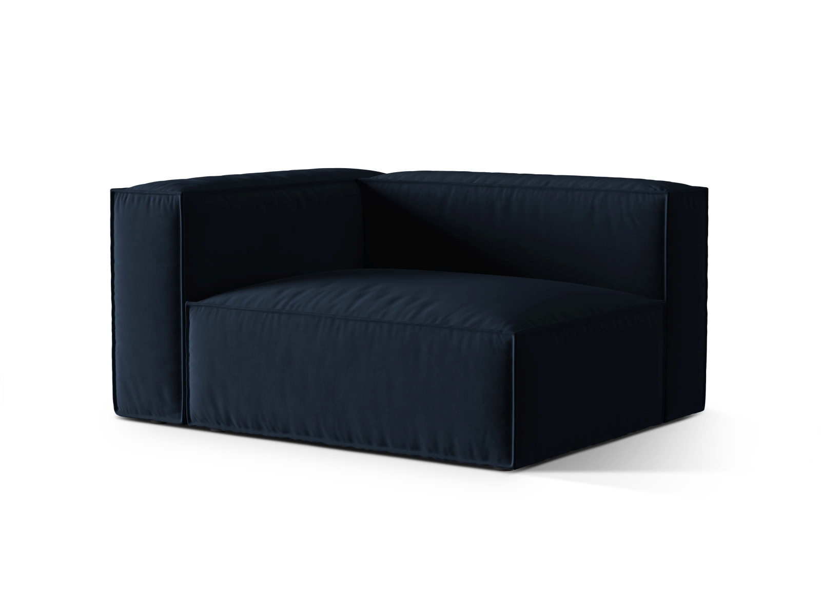 Velvet Left Modular Sofa, "Nuria", 2 Seats, 145x110x72