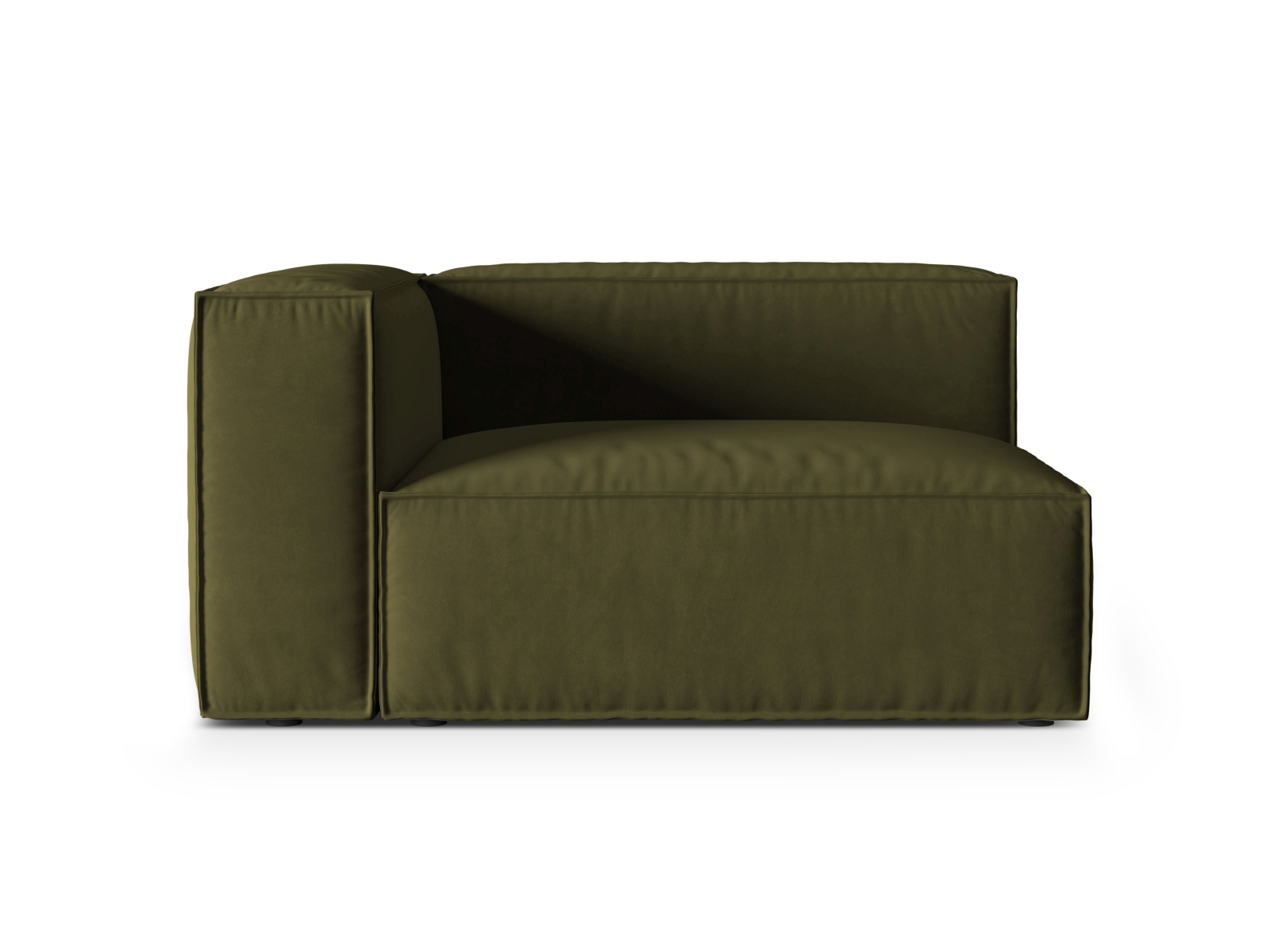 Velvet Left Modular Sofa, "Nuria", 2 Seats, 145x110x72