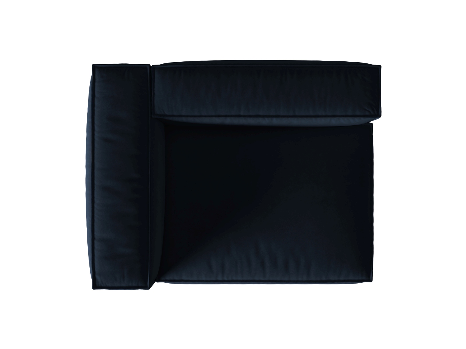 Velvet Left Modular Sofa, "Nuria", 2 Seats, 145x110x72
