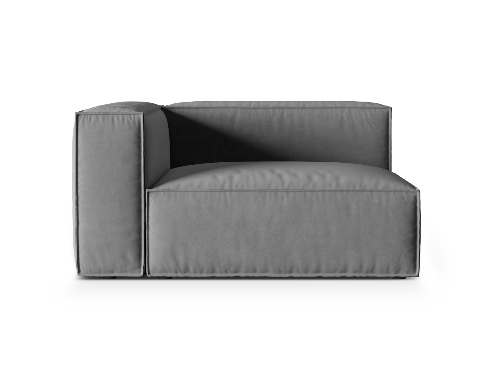 Velvet Left Modular Sofa, "Nuria", 2 Seats, 145x110x72
