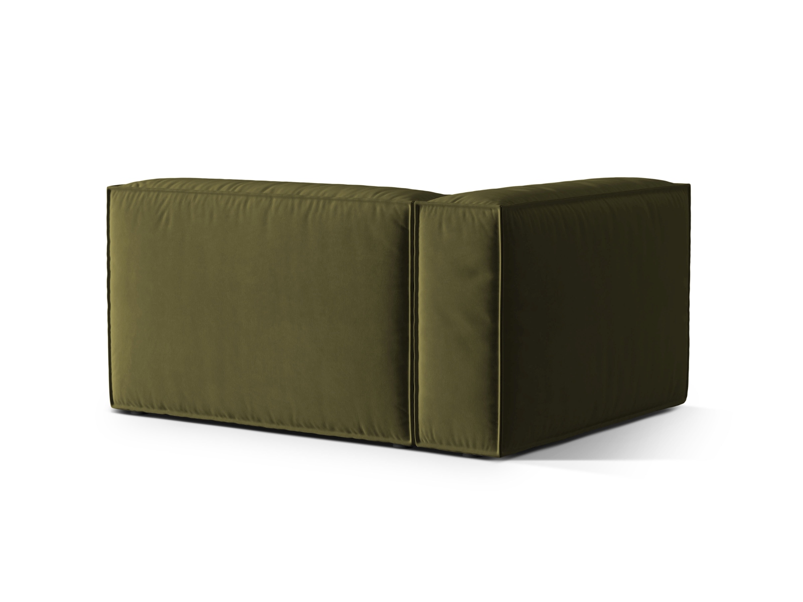 Velvet Left Modular Sofa, "Nuria", 2 Seats, 145x110x72