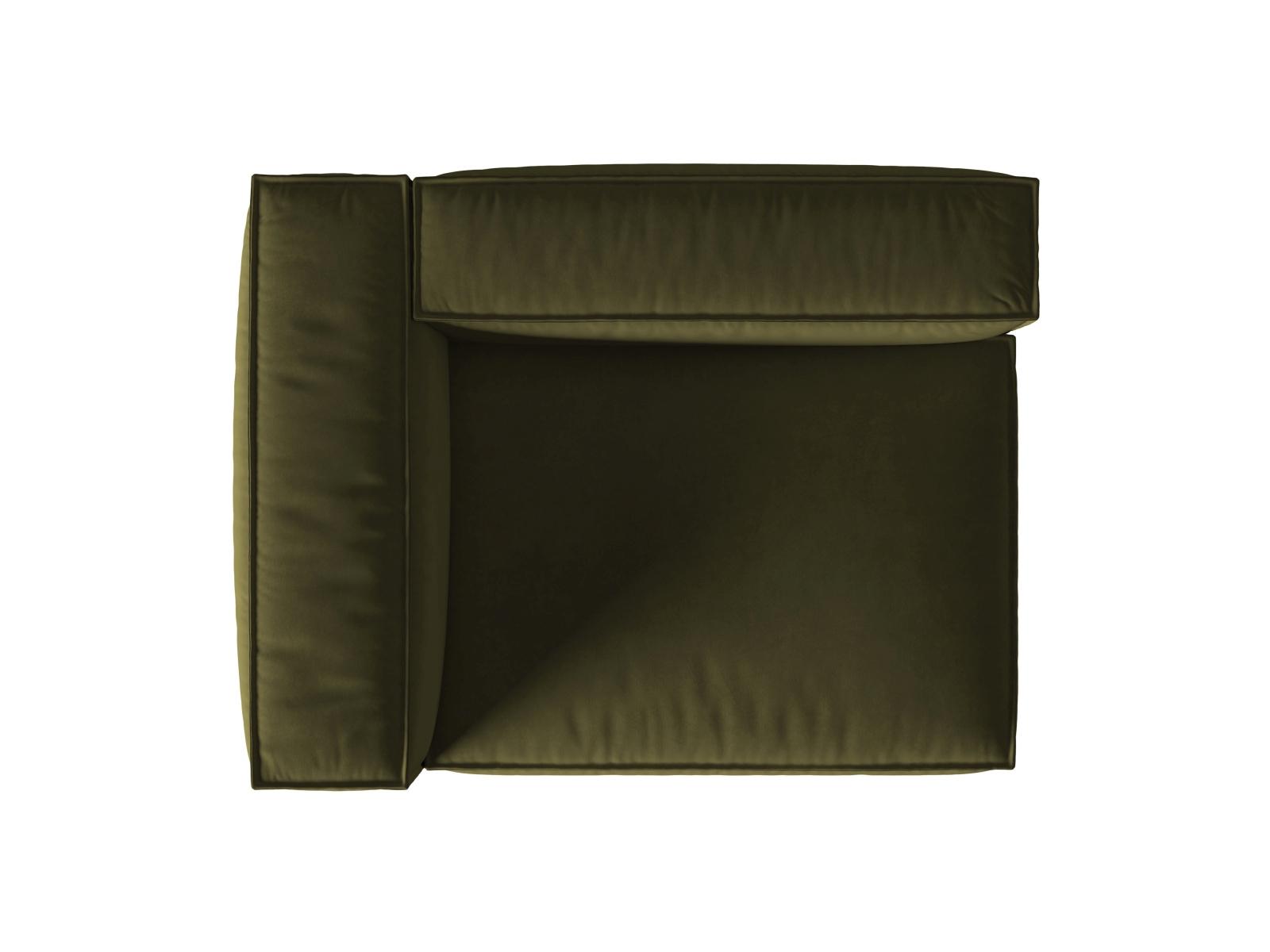 Velvet Left Modular Sofa, "Nuria", 2 Seats, 145x110x72