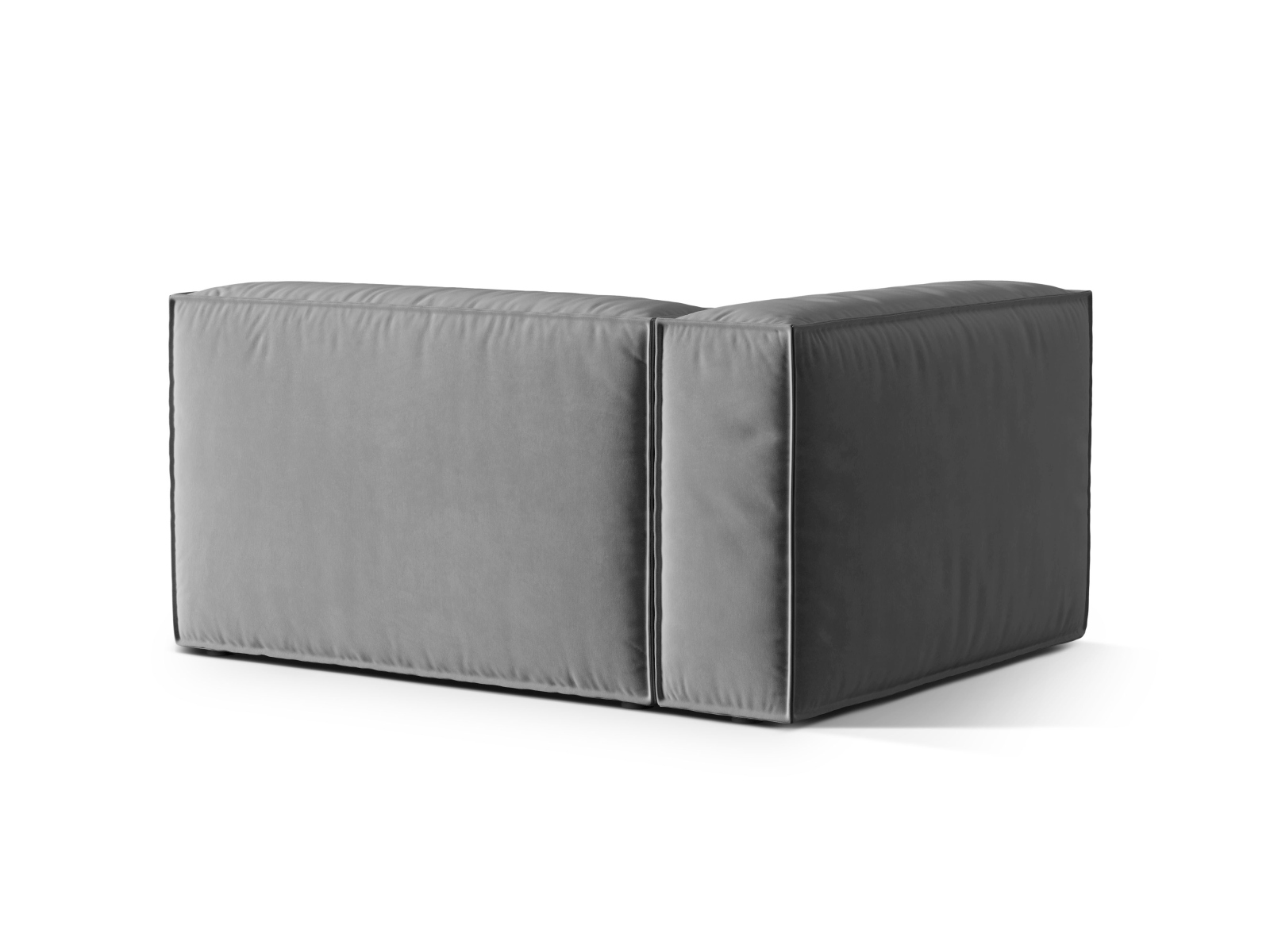 Velvet Left Modular Sofa, "Nuria", 2 Seats, 145x110x72