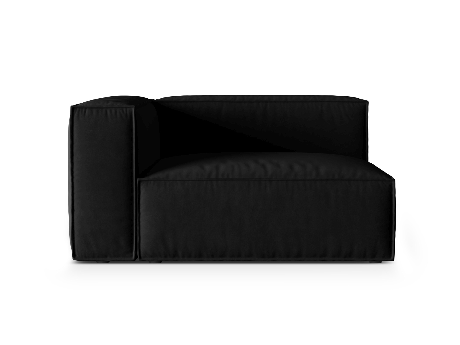 Velvet Left Modular Sofa, "Nuria", 2 Seats, 145x110x72