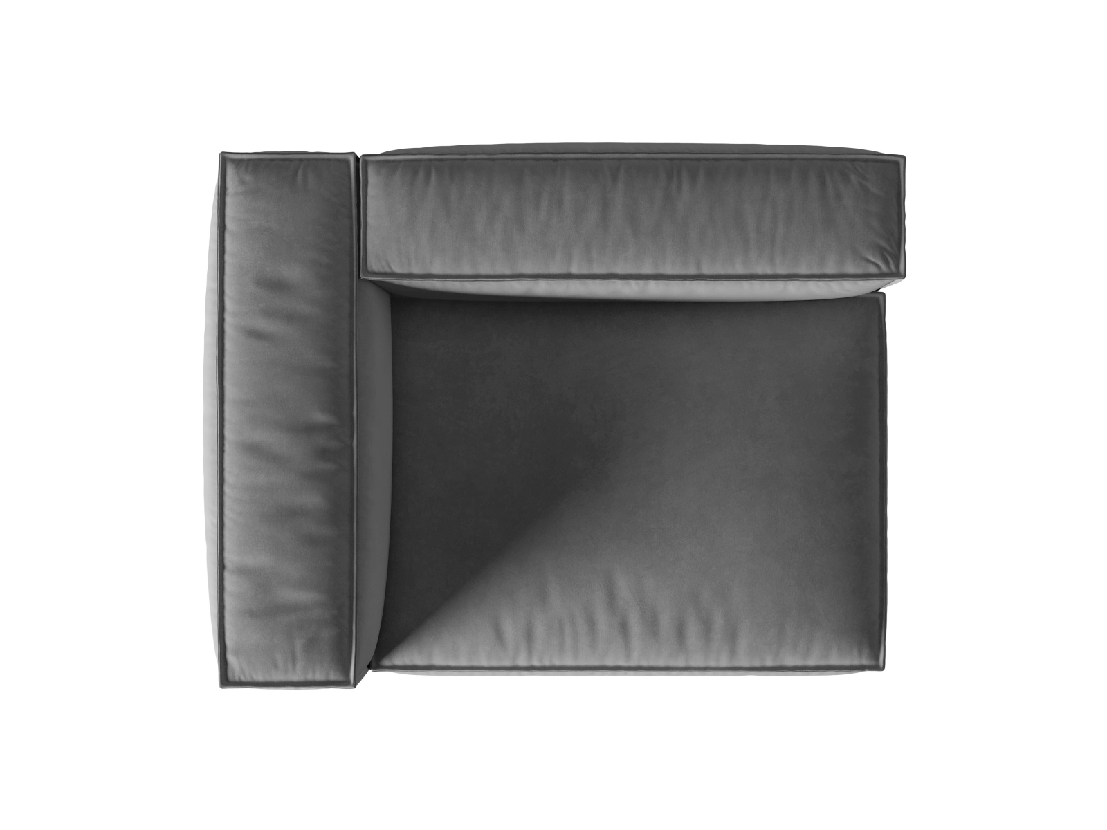 Velvet Left Modular Sofa, "Nuria", 2 Seats, 145x110x72