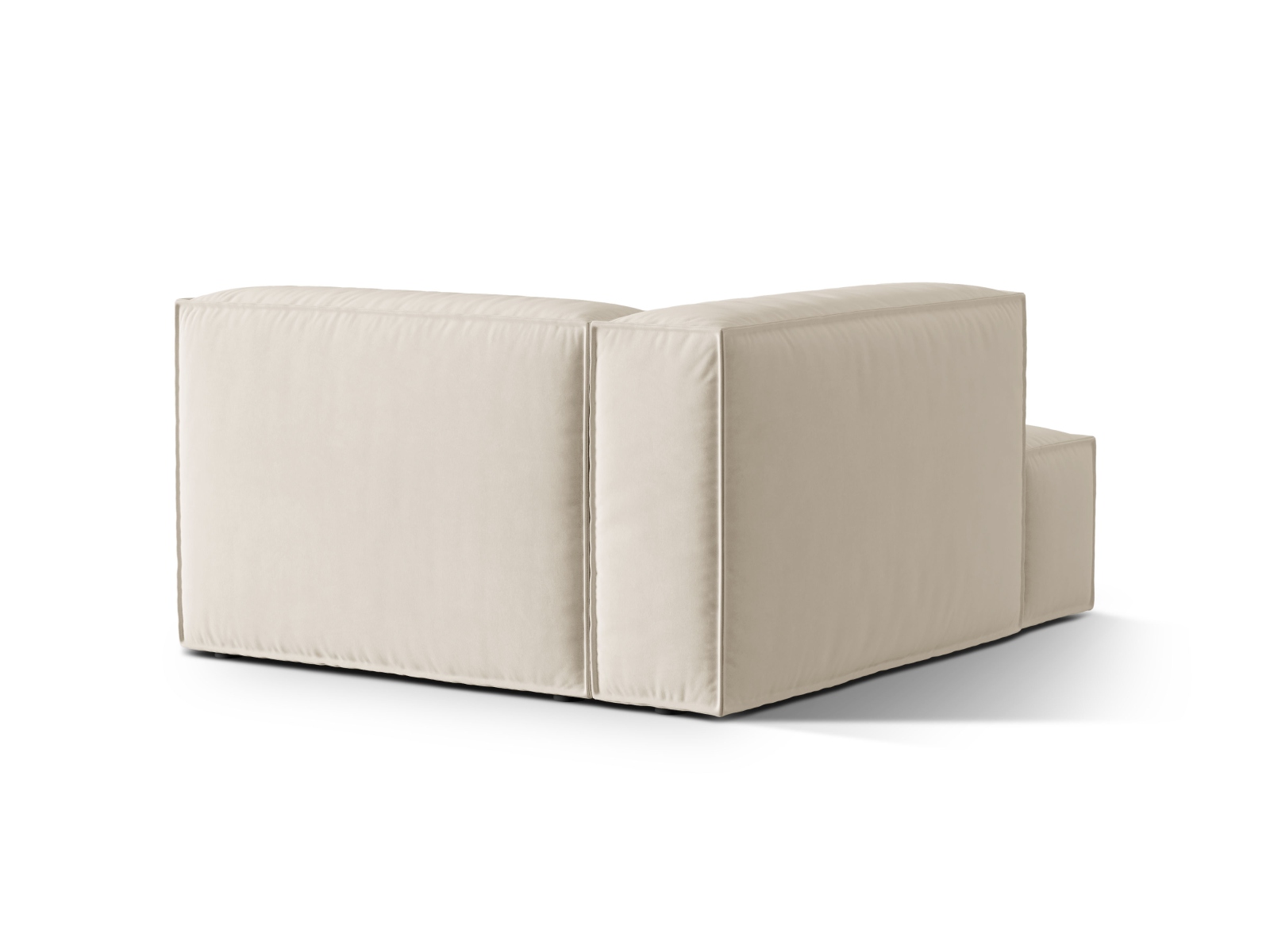 Velvet Chaise Longue Left, "Nuria", 1 Seat, 127x147x72