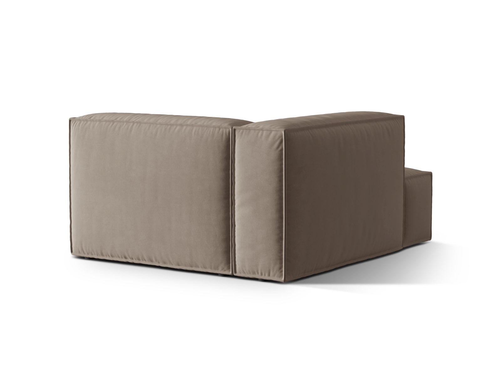 Velvet Chaise Longue Left, "Nuria", 1 Seat, 127x147x72