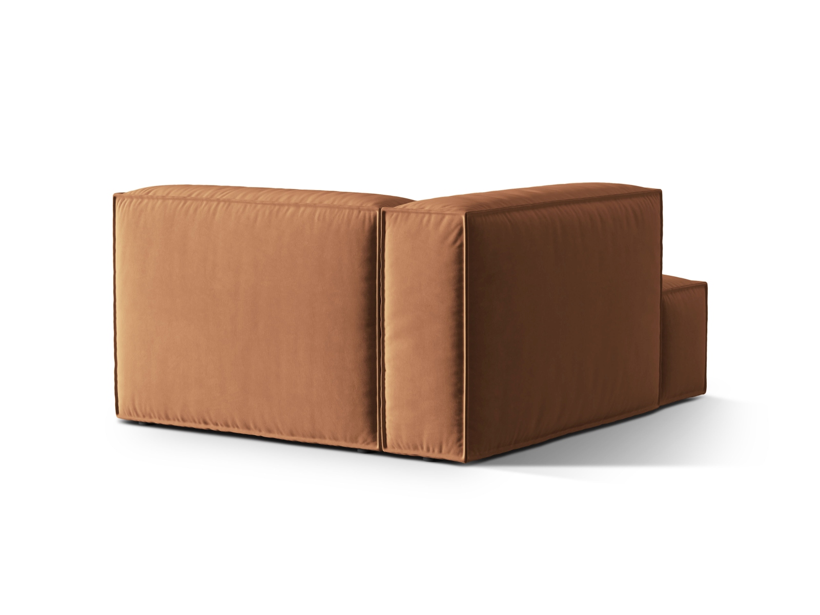 Velvet Chaise Longue Left, "Nuria", 1 Seat, 127x147x72