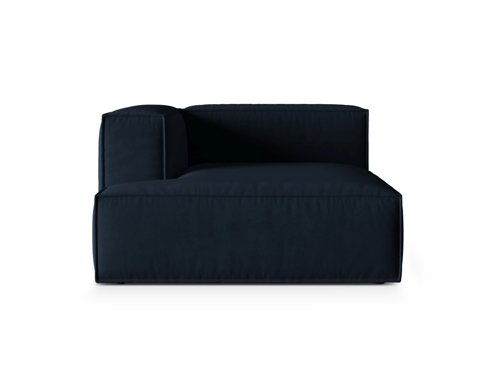 Velvet Chaise Longue Left, "Nuria", 1 Seat, 127x147x72