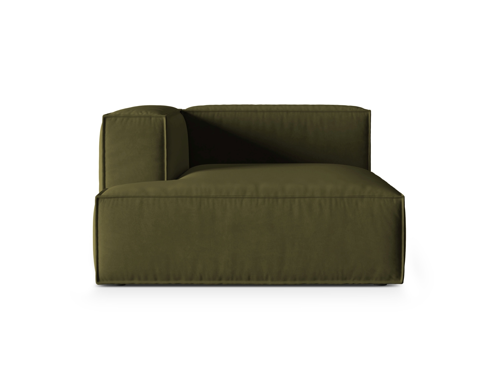 Velvet Chaise Longue Left, "Nuria", 1 Seat, 127x147x72
