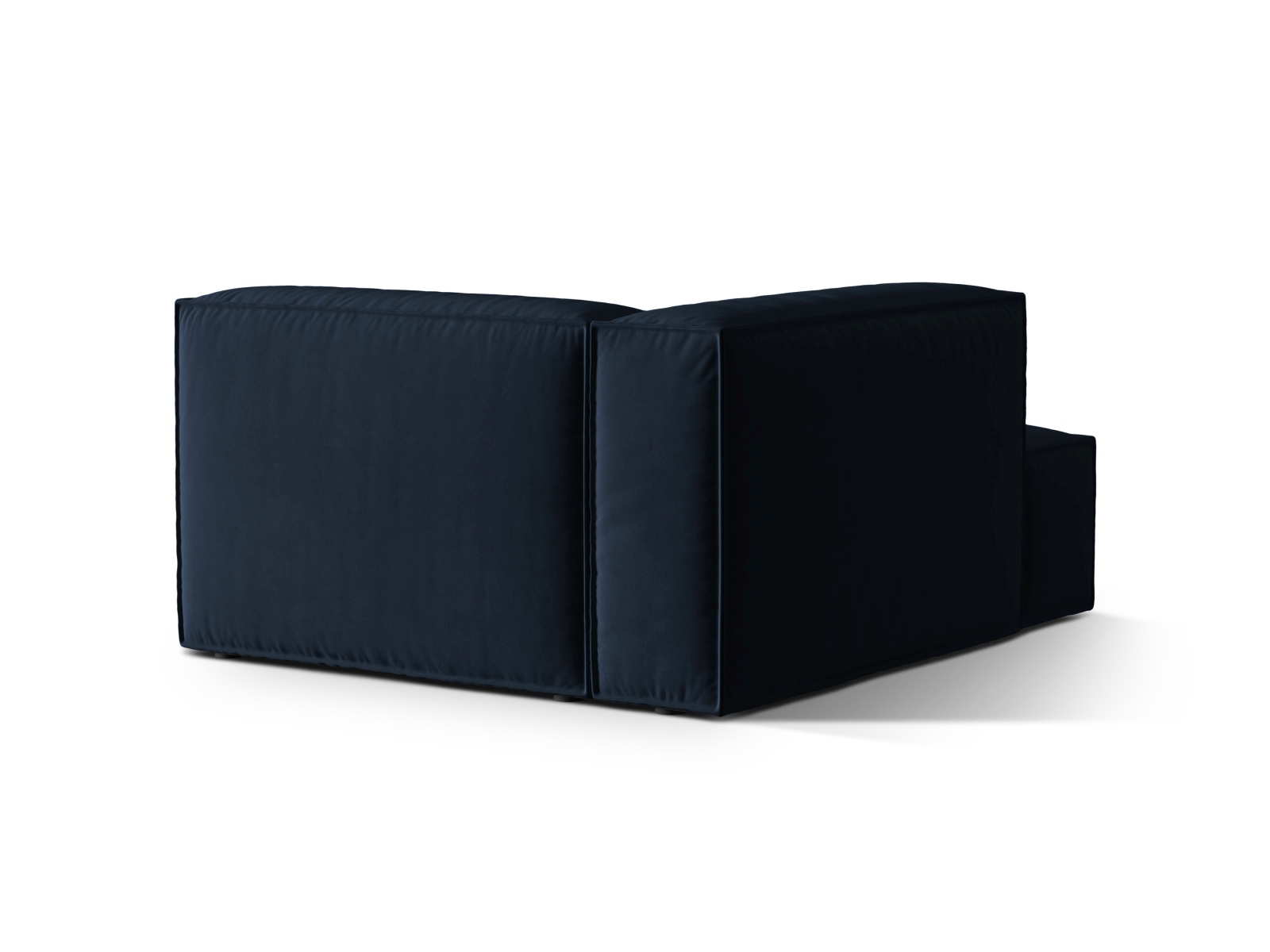 Velvet Chaise Longue Left, "Nuria", 1 Seat, 127x147x72