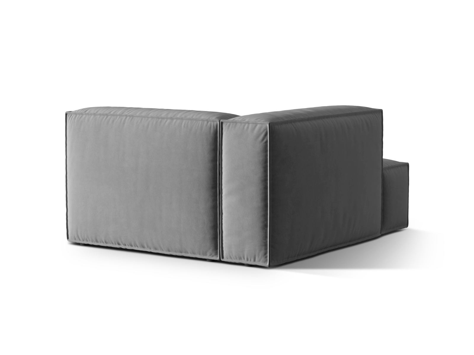 Velvet Chaise Longue Left, "Nuria", 1 Seat, 127x147x72