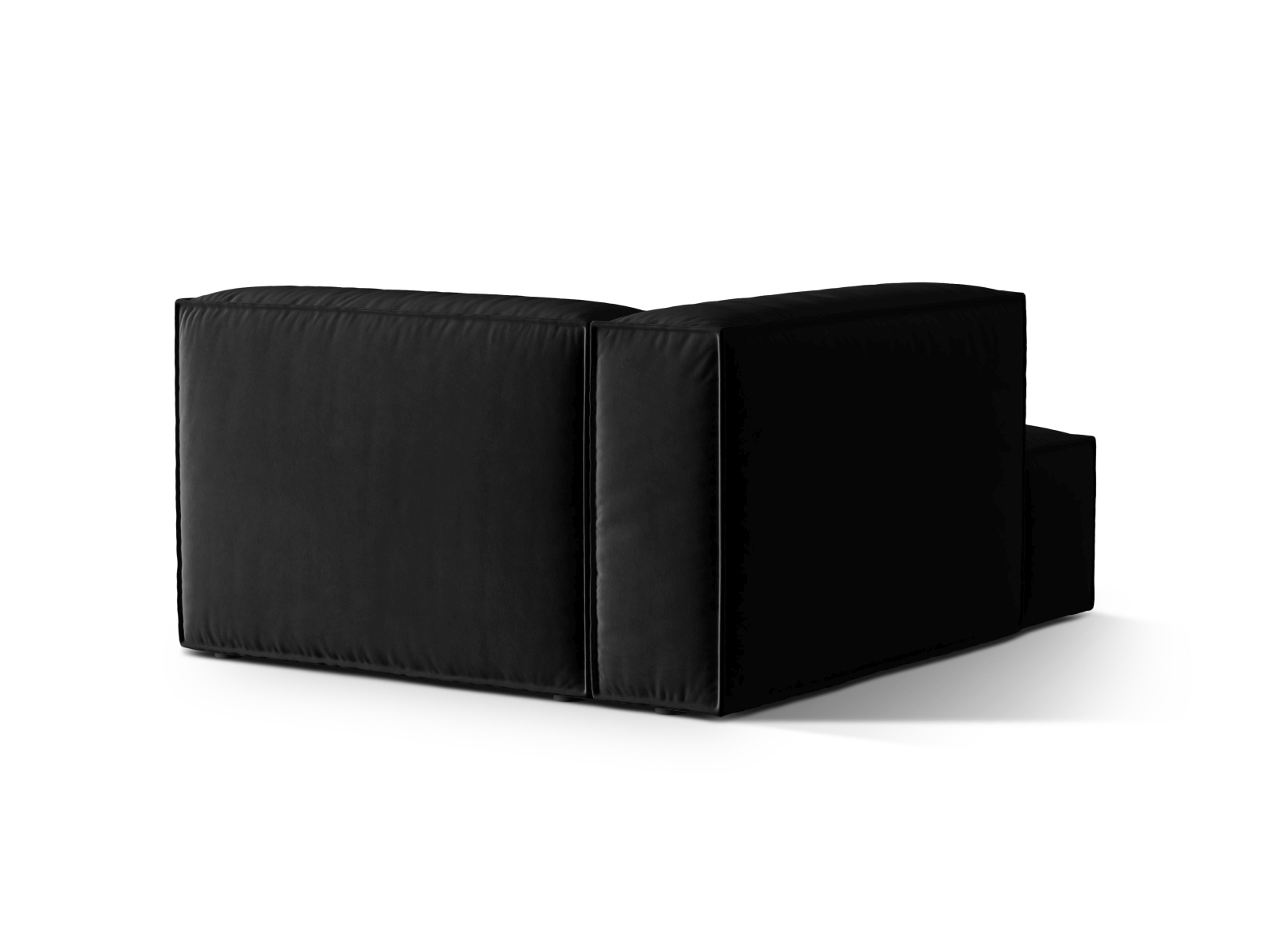 Velvet Chaise Longue Left, "Nuria", 1 Seat, 127x147x72