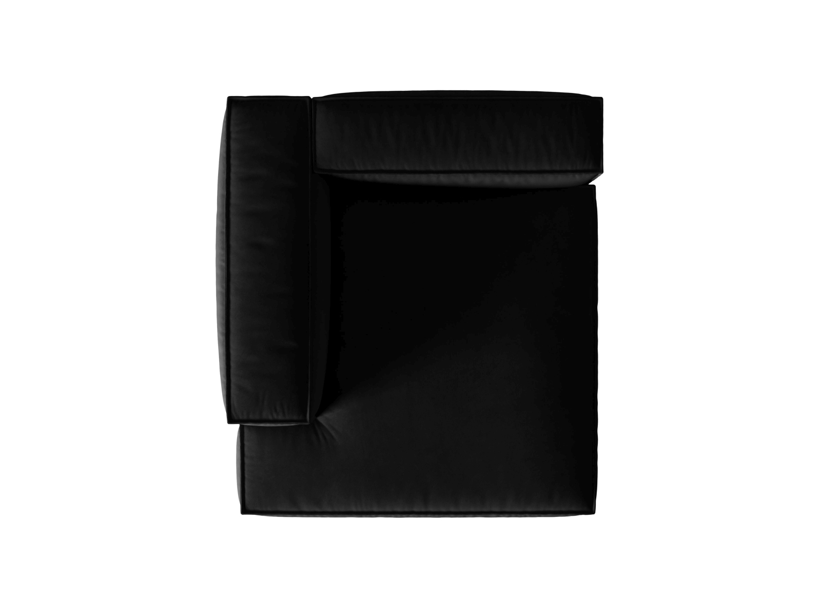 Velvet Chaise Longue Left, "Nuria", 1 Seat, 127x147x72