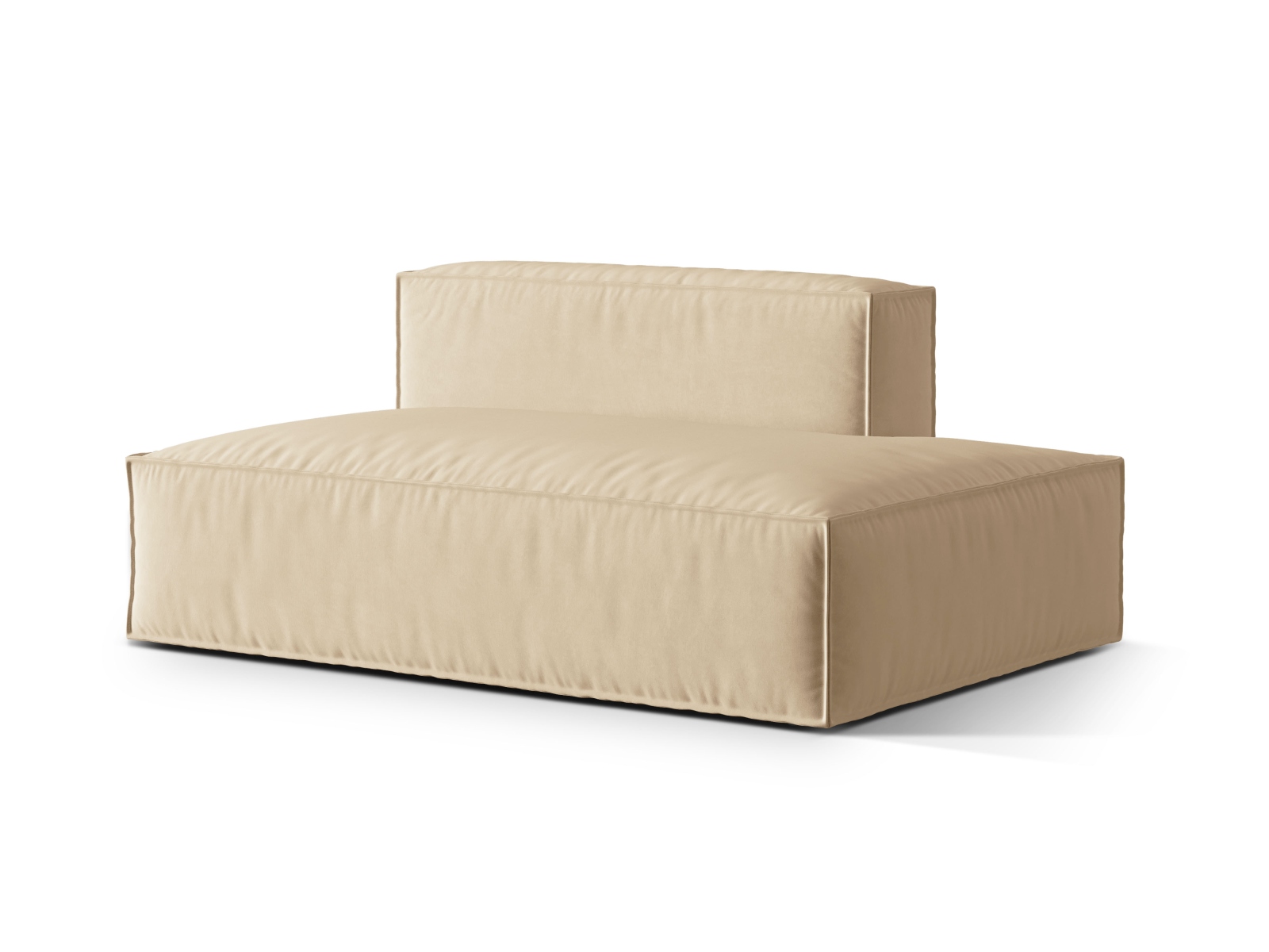 Velvet Right Modular Sofa, "Nuria", 3 Seats, 165x110x72