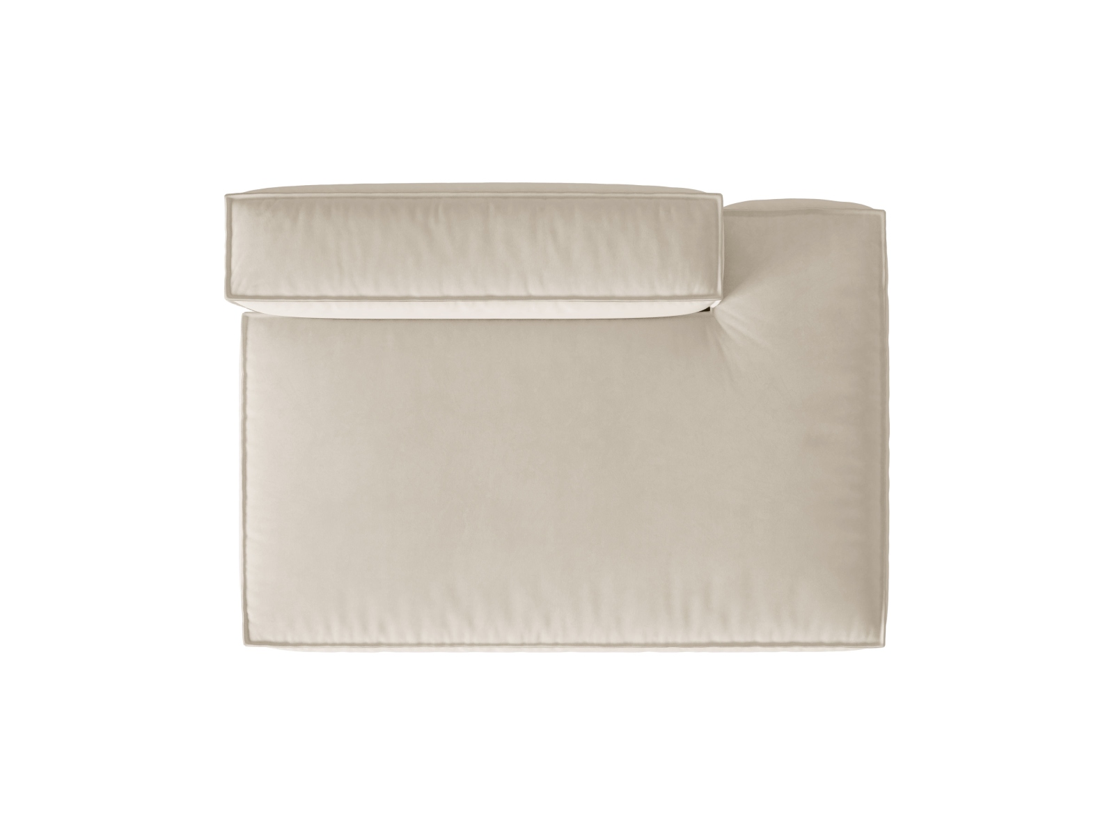 Velvet Right Modular Sofa, "Nuria", 3 Seats, 165x110x72