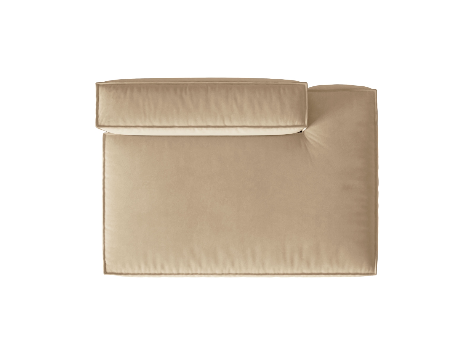 Velvet Right Modular Sofa, "Nuria", 3 Seats, 165x110x72