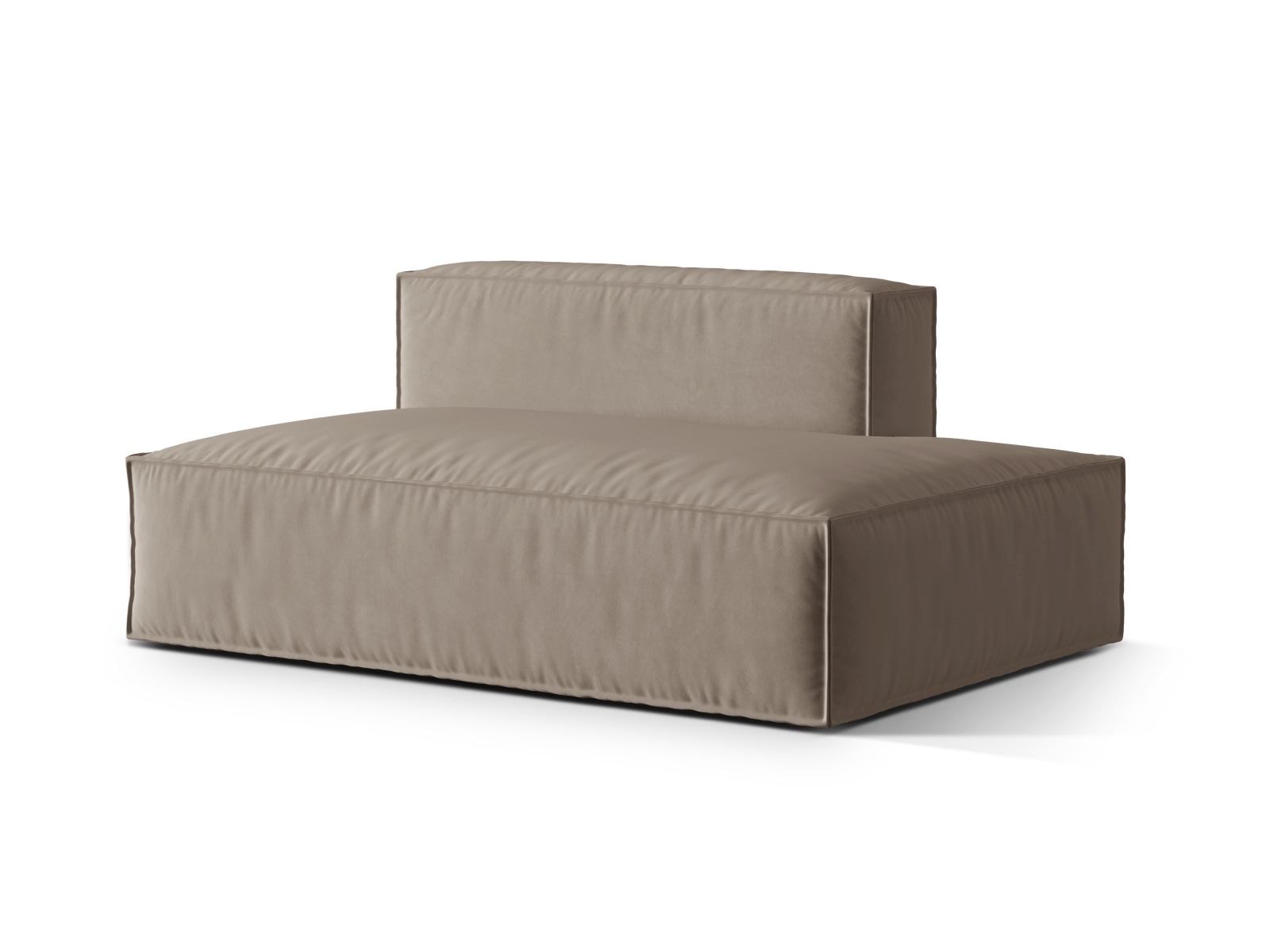Velvet Right Modular Sofa, "Nuria", 3 Seats, 165x110x72