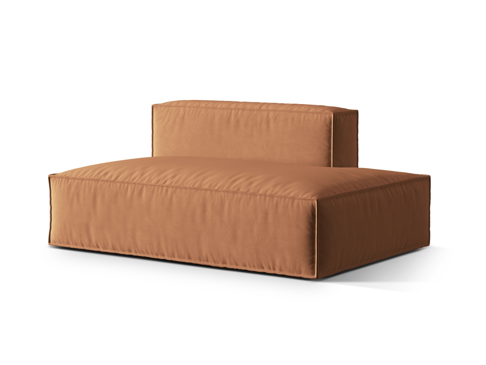 Velvet Right Modular Sofa, "Nuria", 3 Seats, 165x110x72