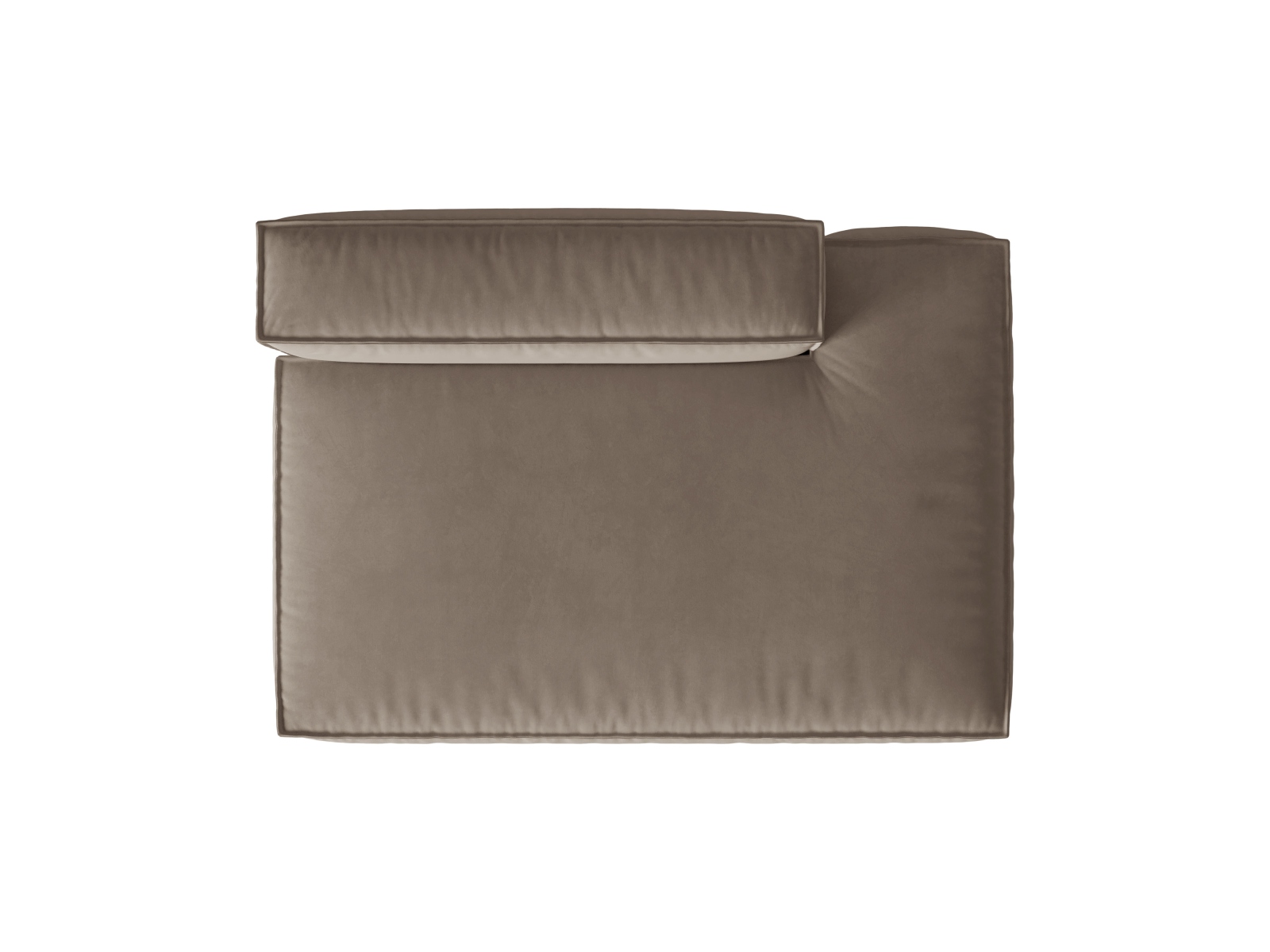 Velvet Right Modular Sofa, "Nuria", 3 Seats, 165x110x72