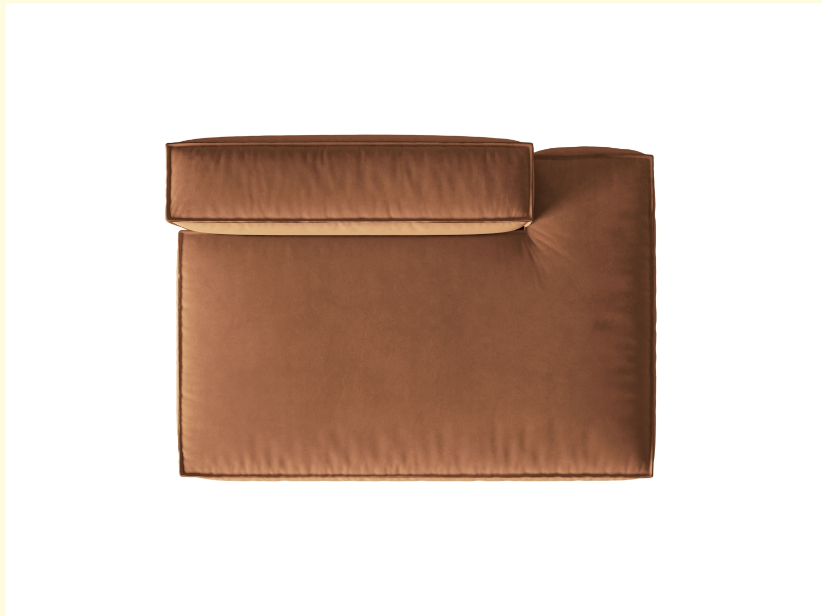 Velvet Right Modular Sofa, "Nuria", 3 Seats, 165x110x72