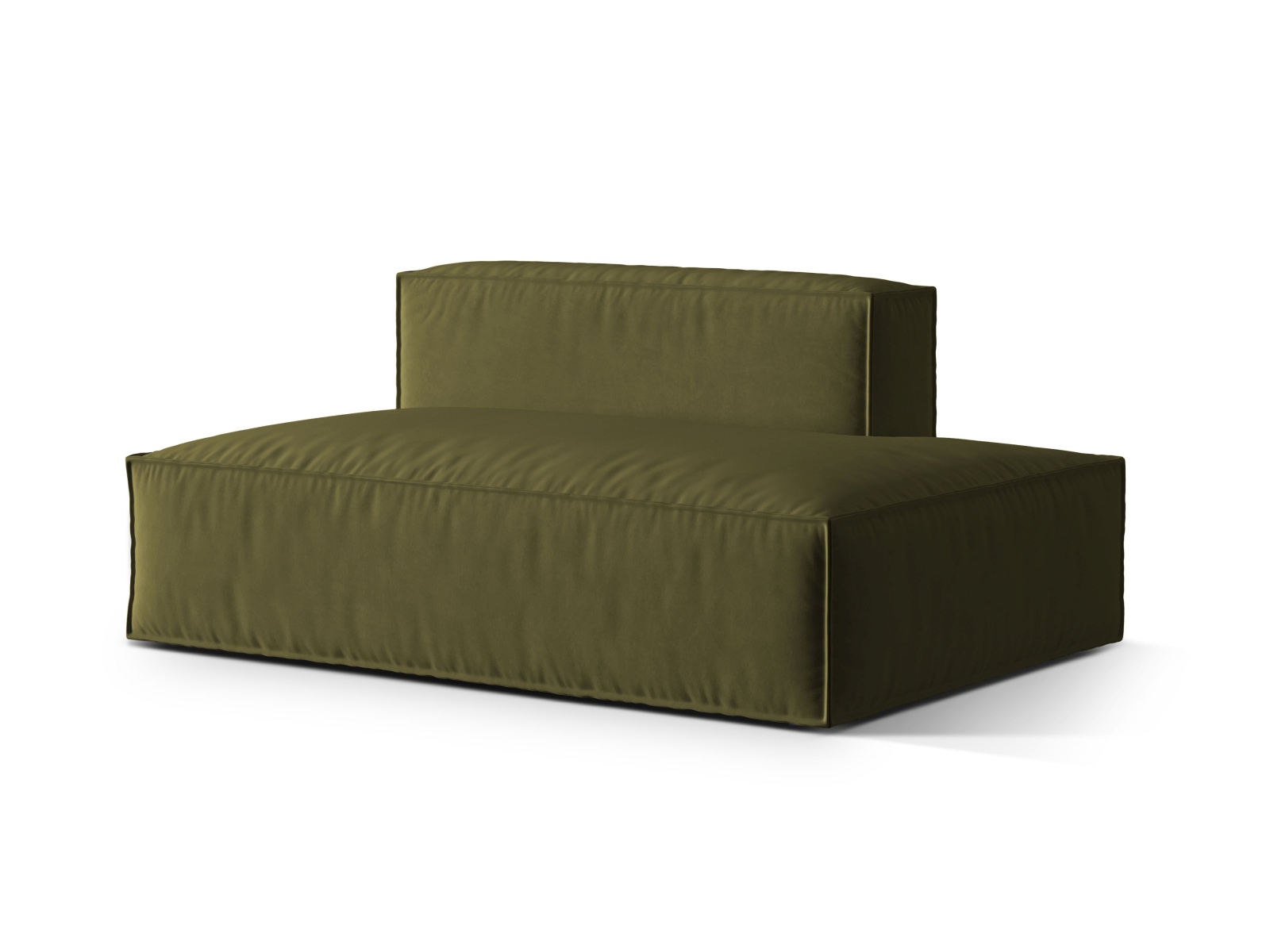 Velvet Right Modular Sofa, "Nuria", 3 Seats, 165x110x72