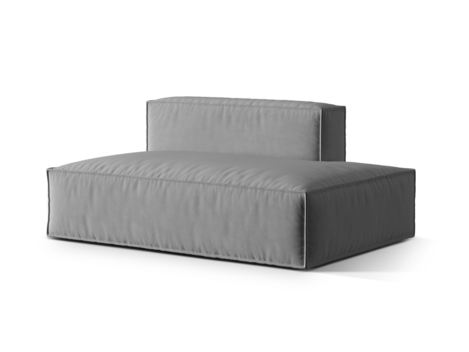 Velvet Right Modular Sofa, "Nuria", 3 Seats, 165x110x72