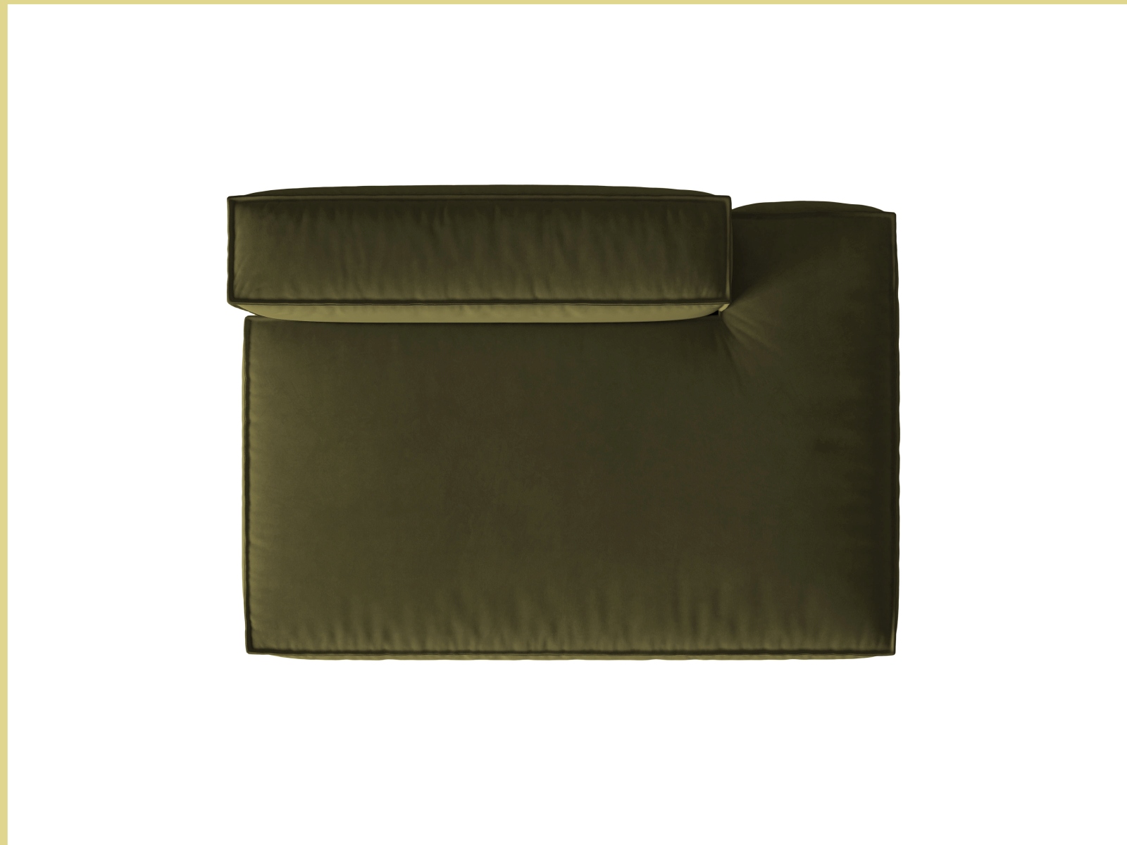 Velvet Right Modular Sofa, "Nuria", 3 Seats, 165x110x72