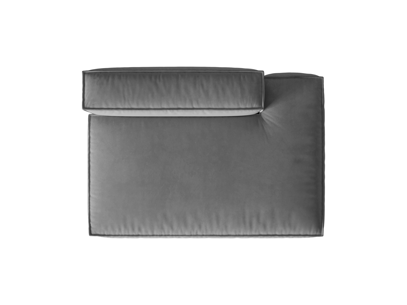Velvet Right Modular Sofa, "Nuria", 3 Seats, 165x110x72