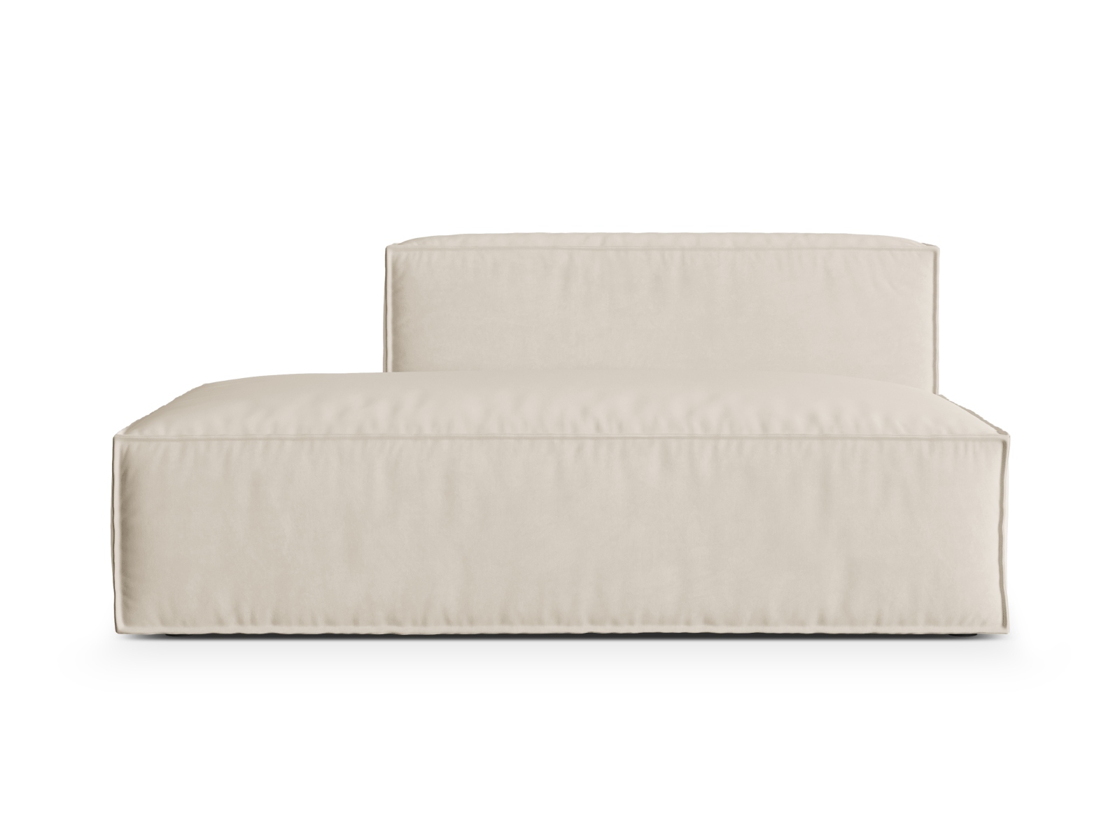 Velvet Left Modular Sofa, "Nuria", 3 Seats, 165x110x72