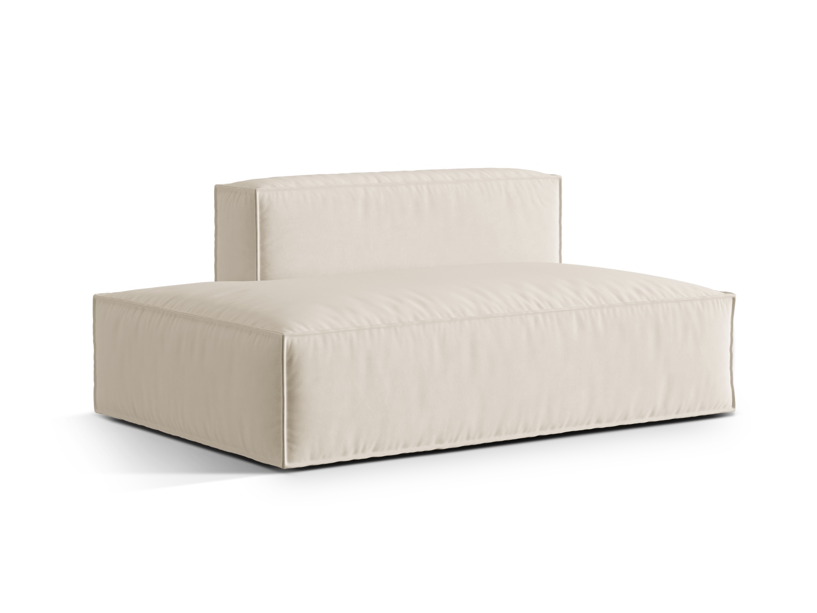 Velvet Left Modular Sofa, "Nuria", 3 Seats, 165x110x72