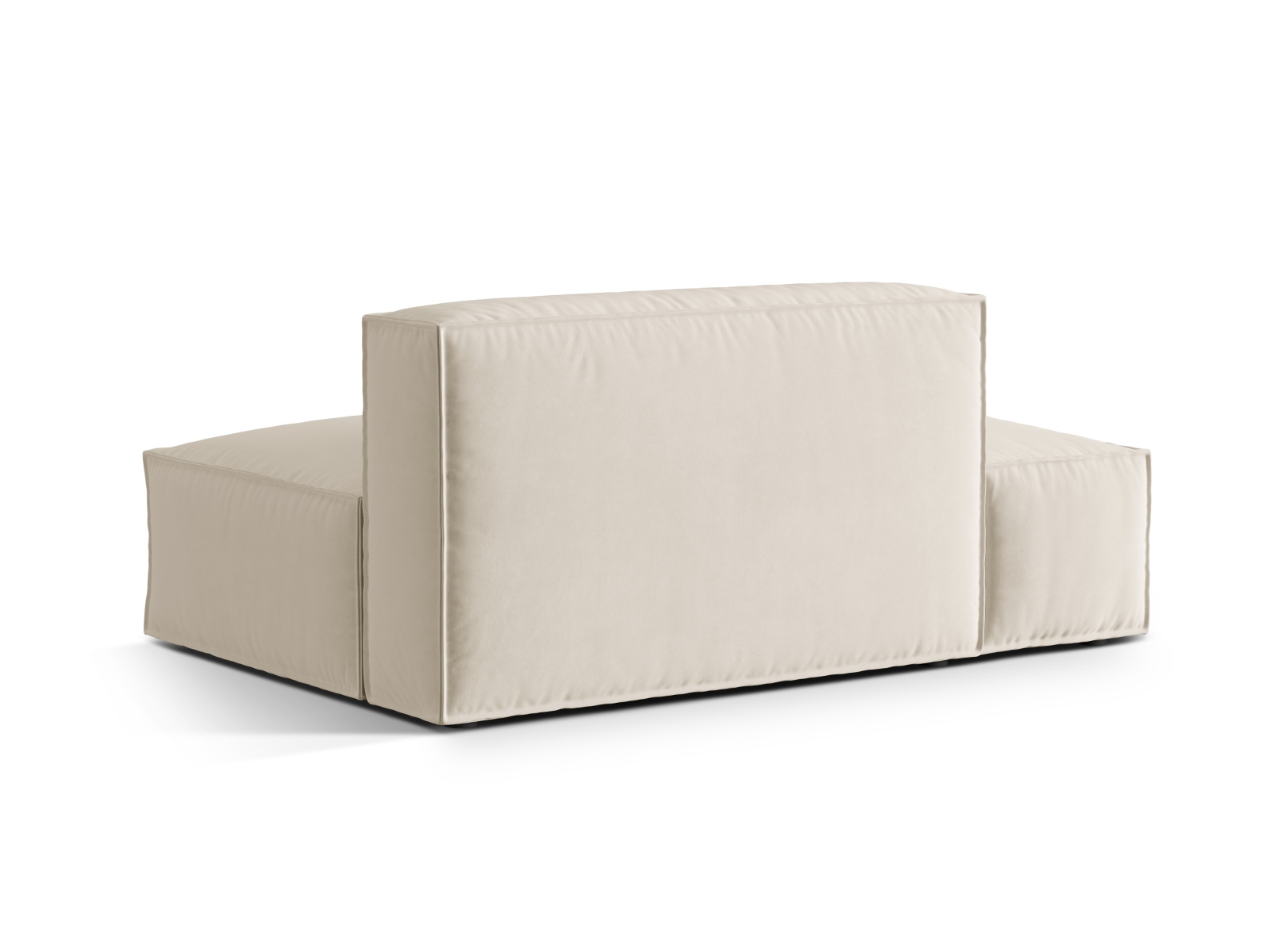 Velvet Left Modular Sofa, "Nuria", 3 Seats, 165x110x72