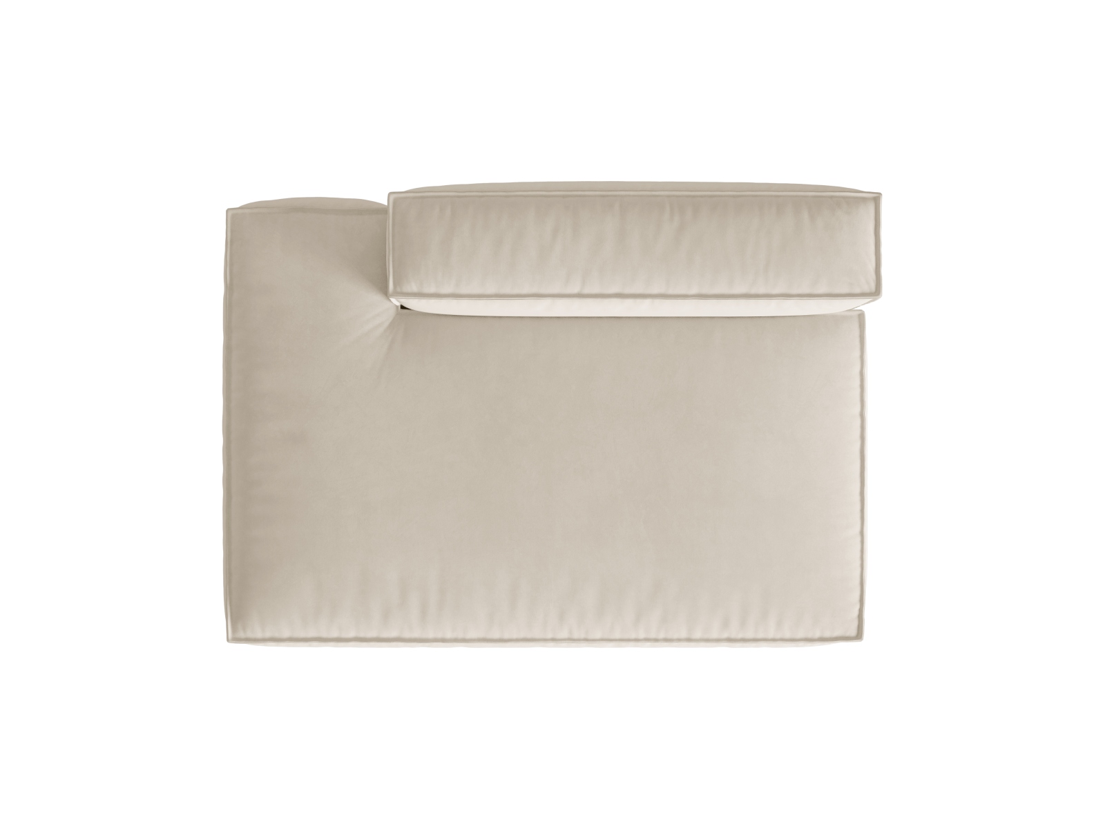 Velvet Left Modular Sofa, "Nuria", 3 Seats, 165x110x72