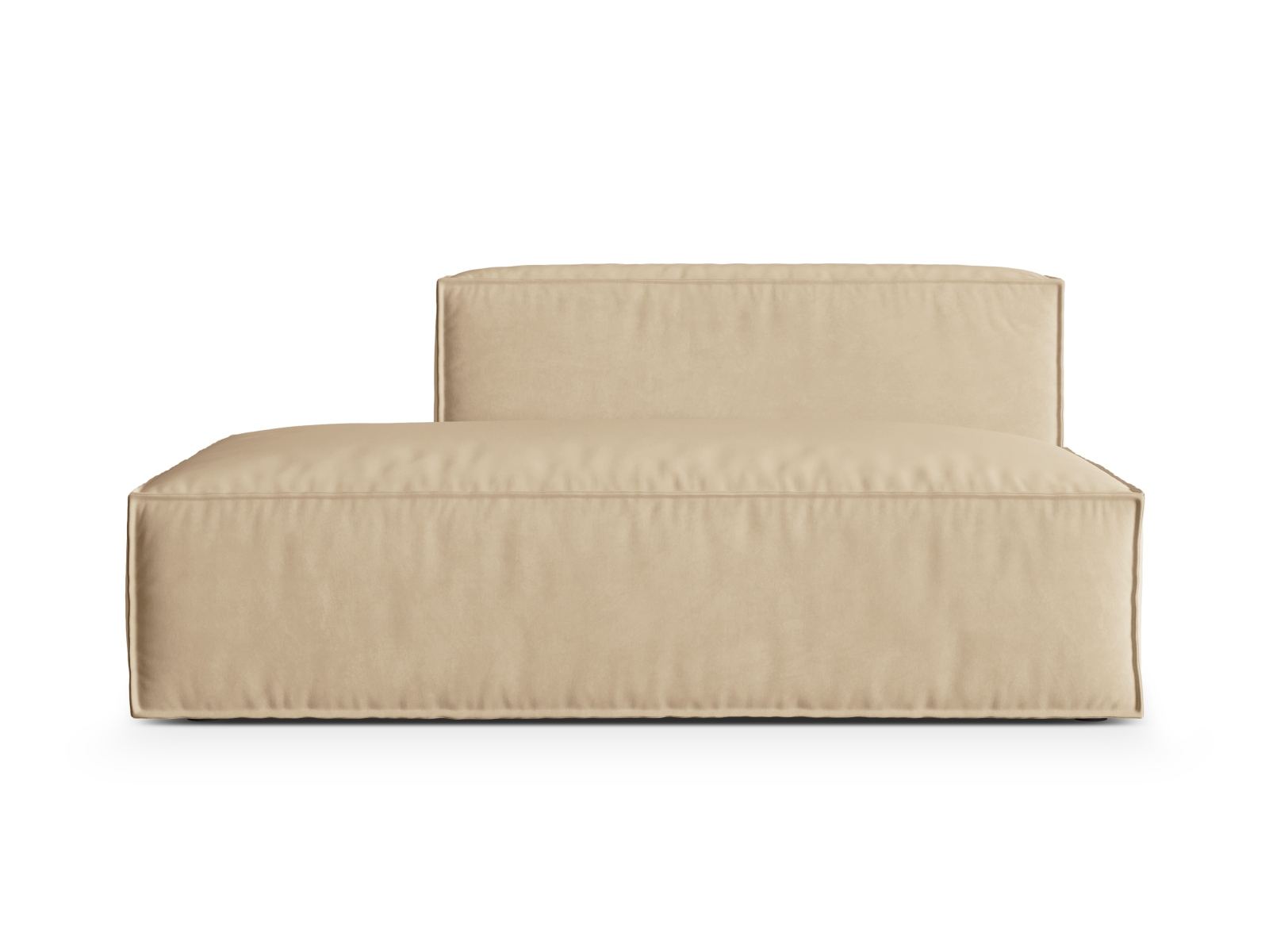 Velvet Left Modular Sofa, "Nuria", 3 Seats, 165x110x72