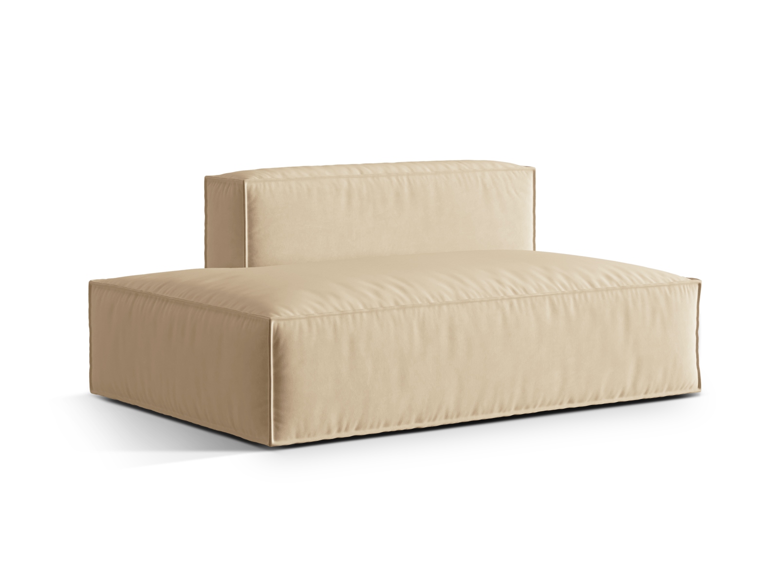 Velvet Left Modular Sofa, "Nuria", 3 Seats, 165x110x72