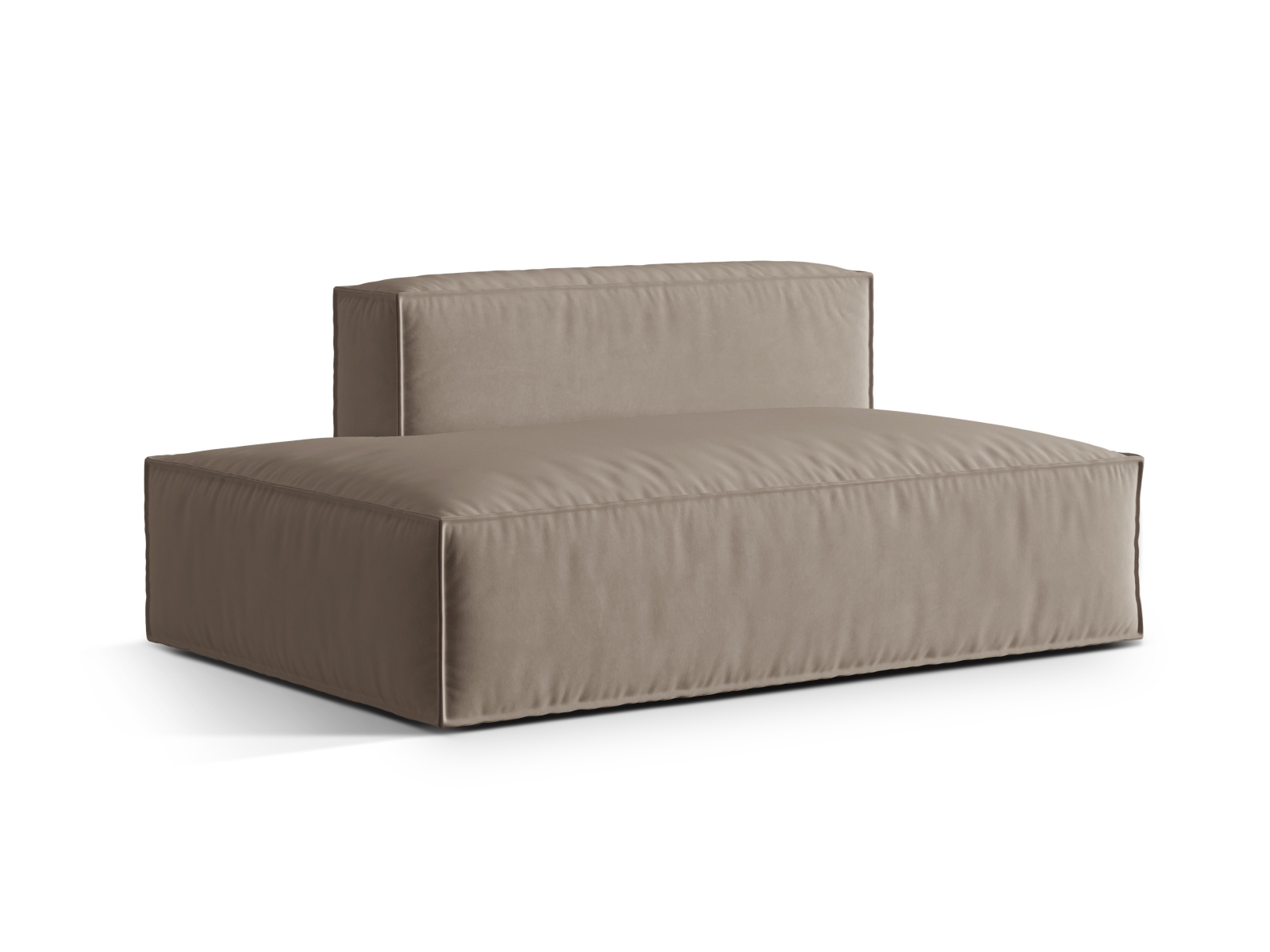 Velvet Left Modular Sofa, "Nuria", 3 Seats, 165x110x72