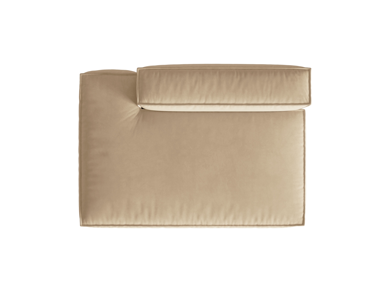 Velvet Left Modular Sofa, "Nuria", 3 Seats, 165x110x72