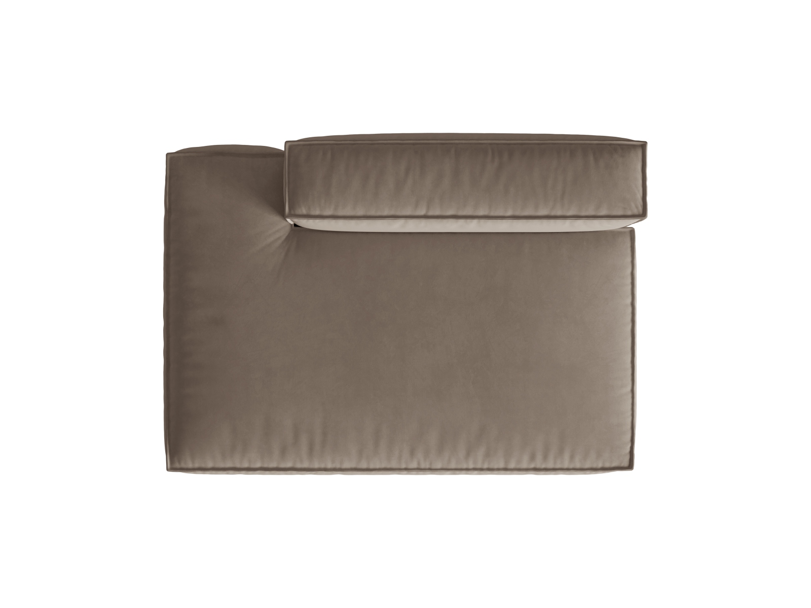 Velvet Left Modular Sofa, "Nuria", 3 Seats, 165x110x72