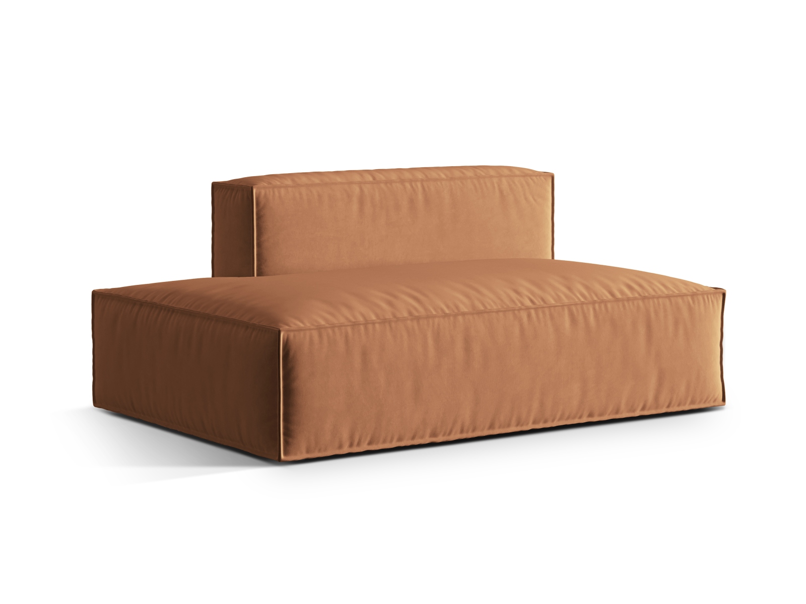Velvet Left Modular Sofa, "Nuria", 3 Seats, 165x110x72