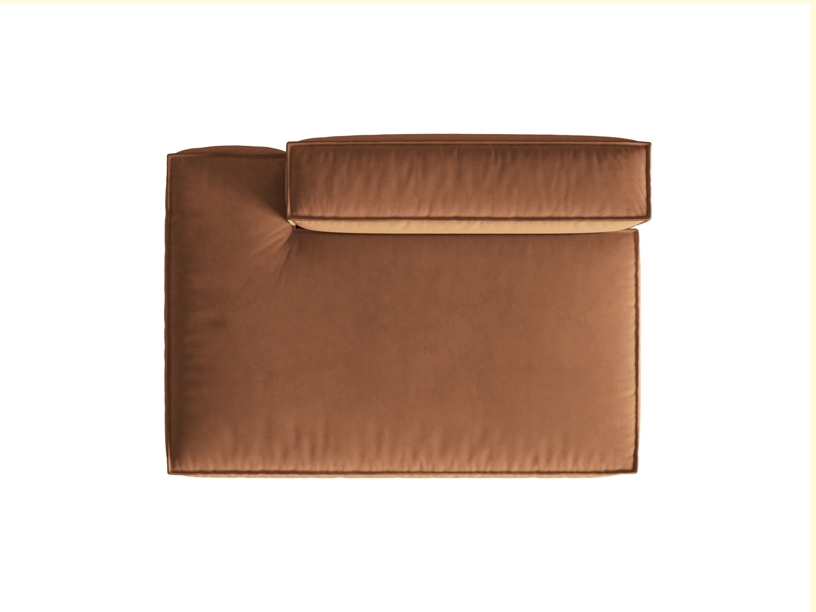 Velvet Left Modular Sofa, "Nuria", 3 Seats, 165x110x72