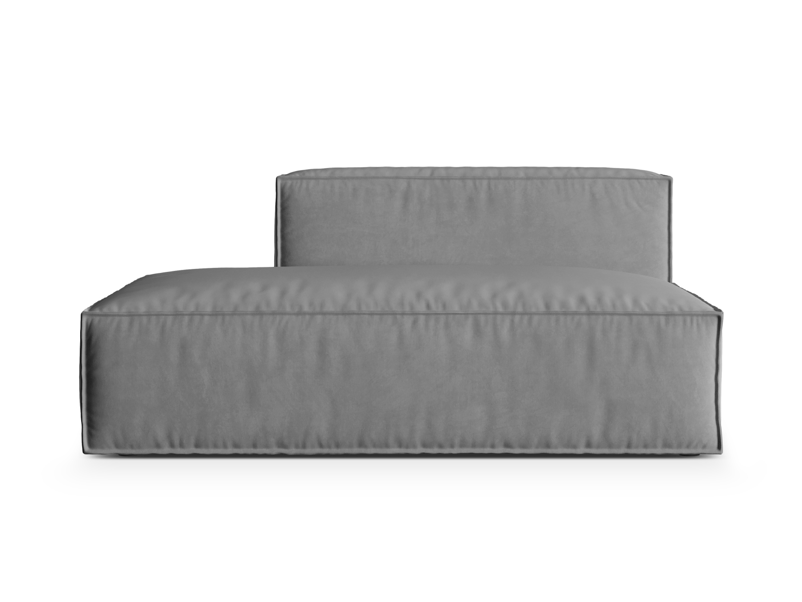 Velvet Left Modular Sofa, "Nuria", 3 Seats, 165x110x72