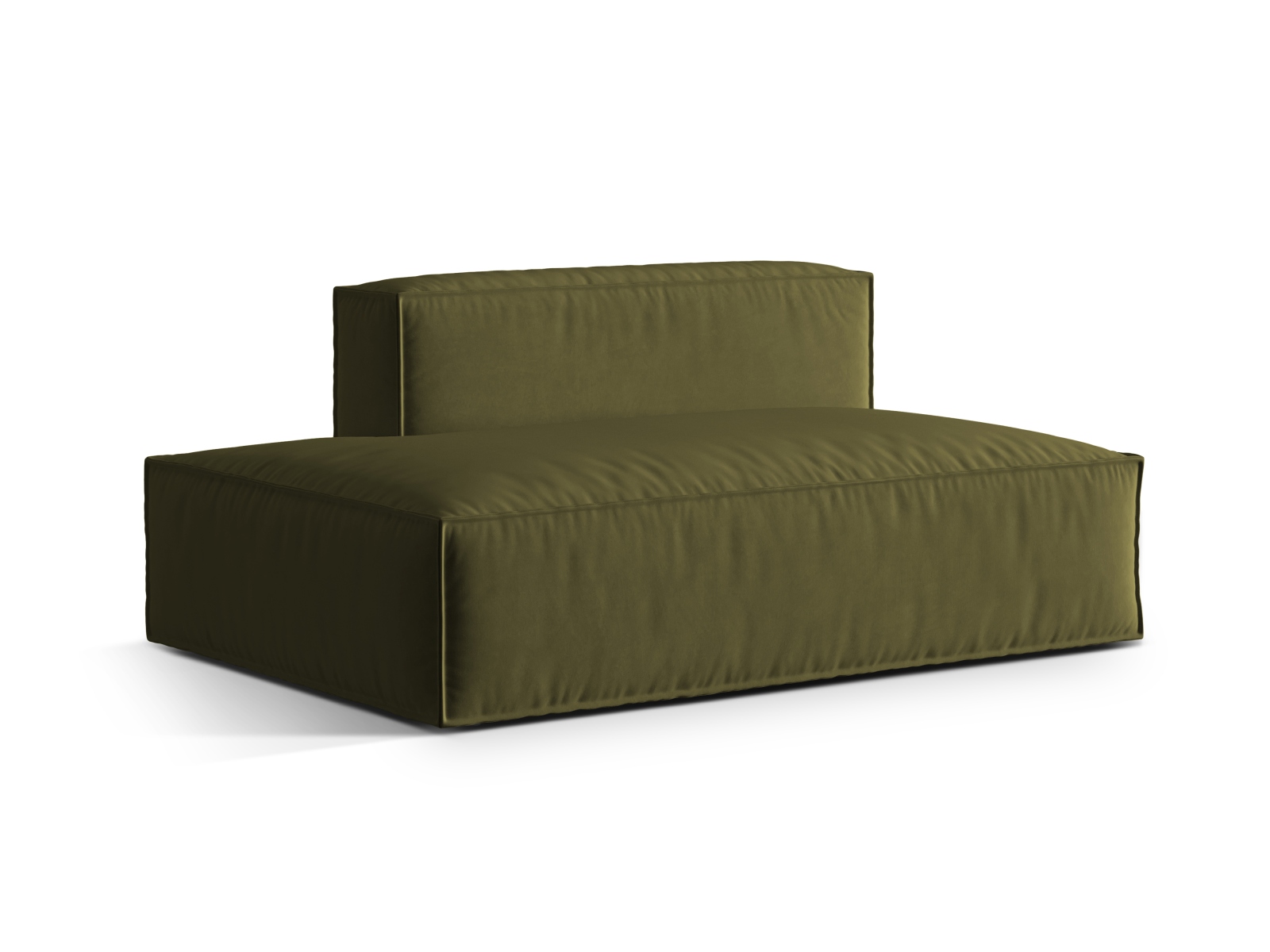 Velvet Left Modular Sofa, "Nuria", 3 Seats, 165x110x72