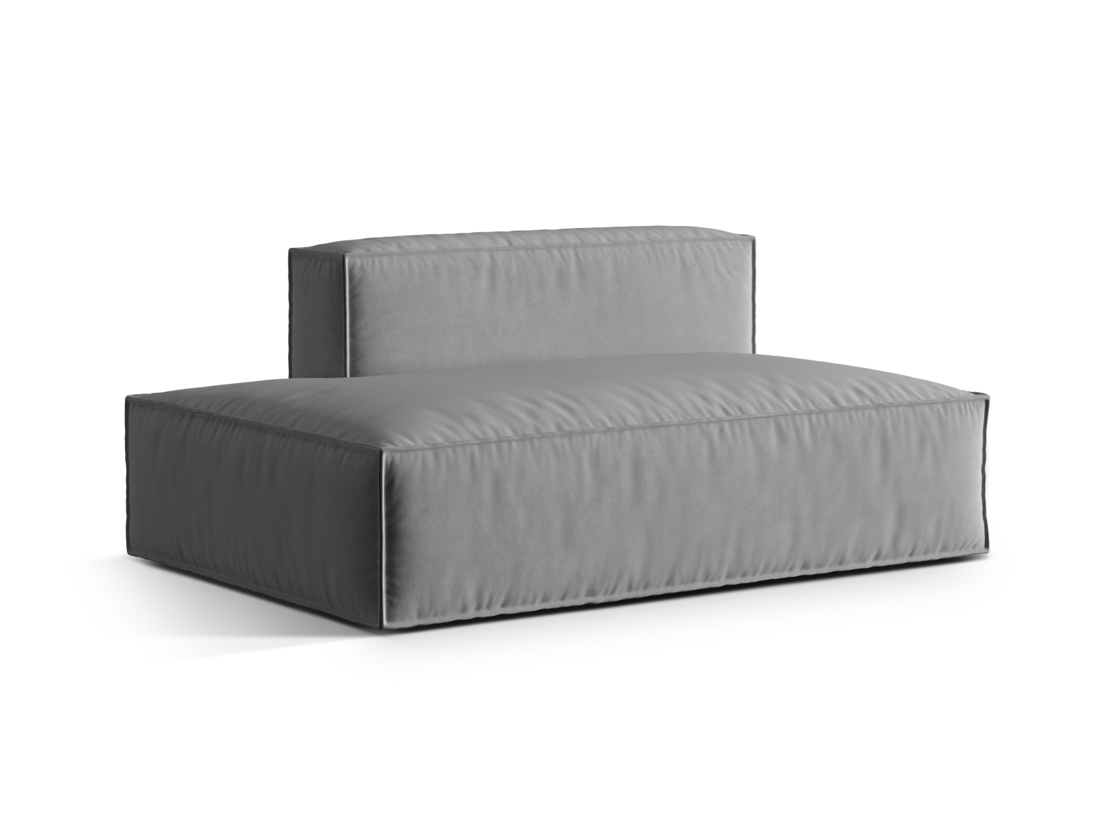 Velvet Left Modular Sofa, "Nuria", 3 Seats, 165x110x72