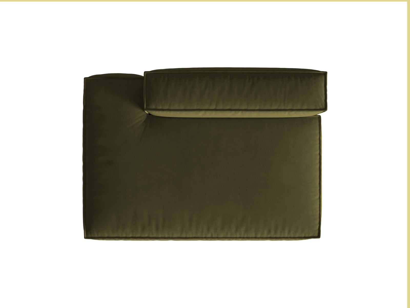 Velvet Left Modular Sofa, "Nuria", 3 Seats, 165x110x72