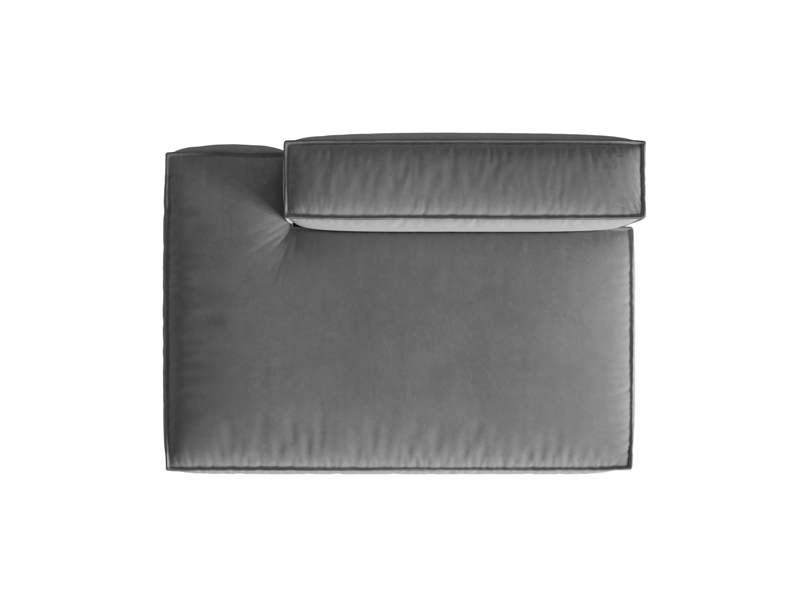 Velvet Left Modular Sofa, "Nuria", 3 Seats, 165x110x72