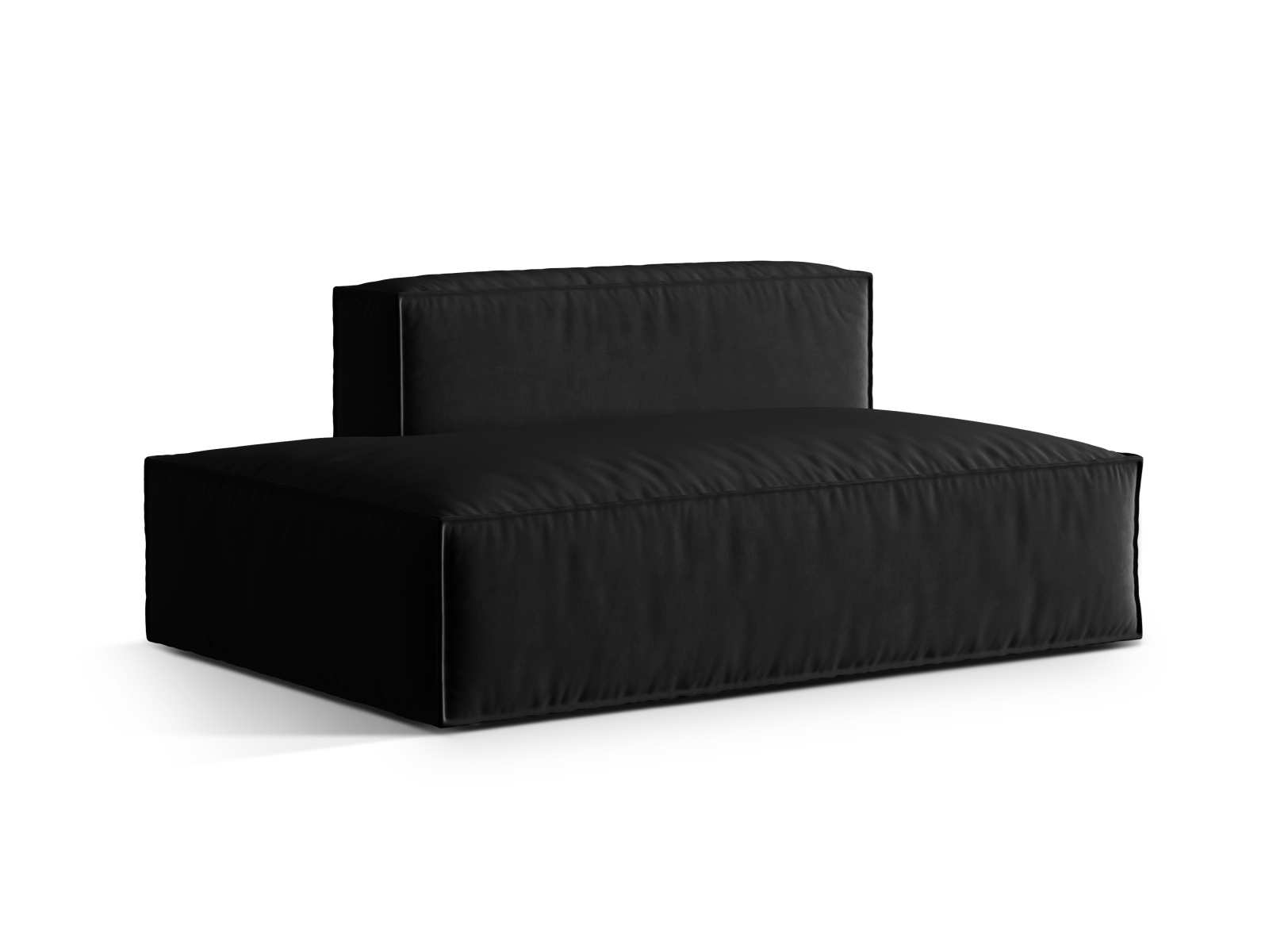 Velvet Left Modular Sofa, "Nuria", 3 Seats, 165x110x72
