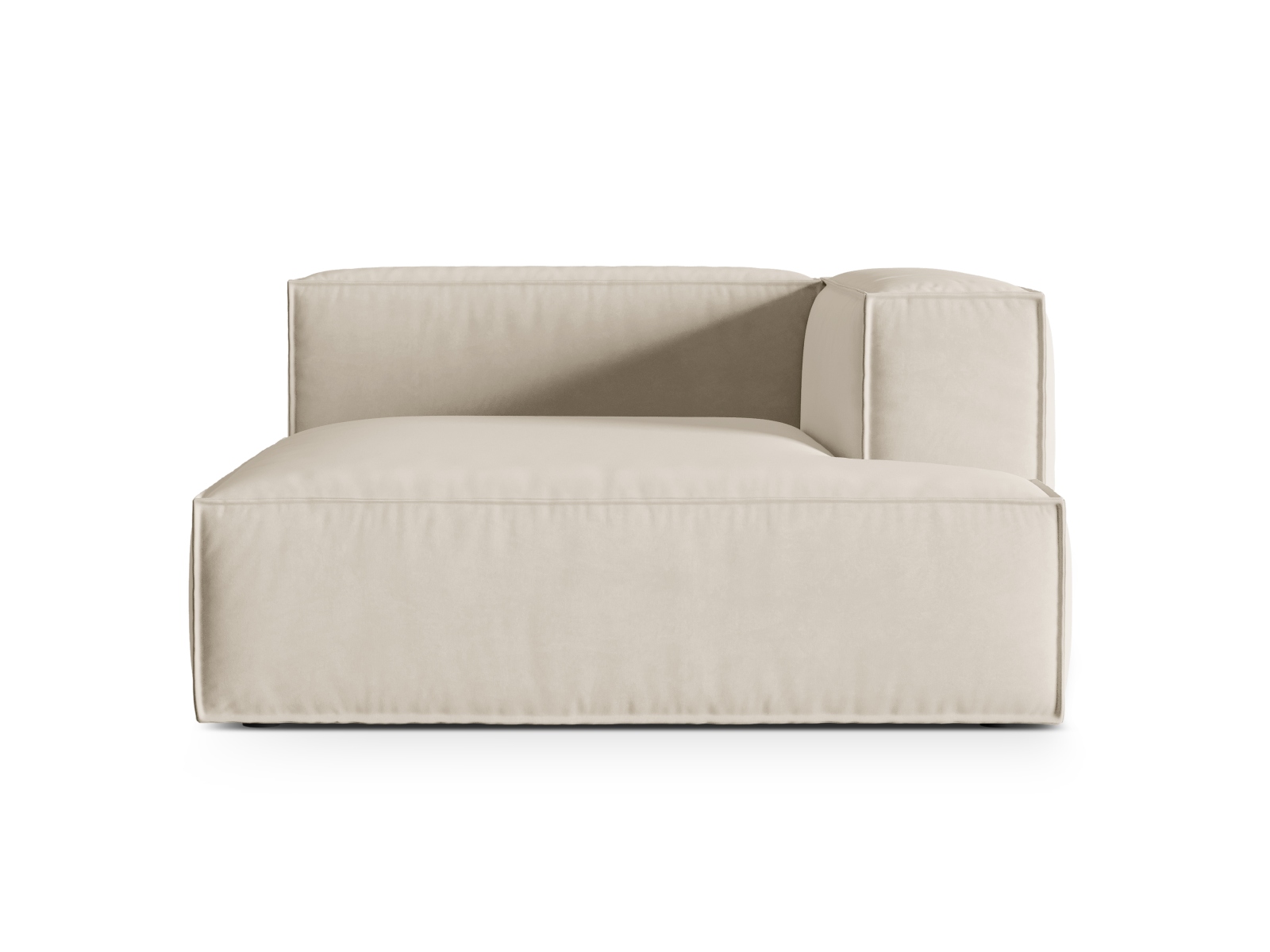 Velvet Chaise Longue Right, "Nuria", 1 Seat, 147x147x72