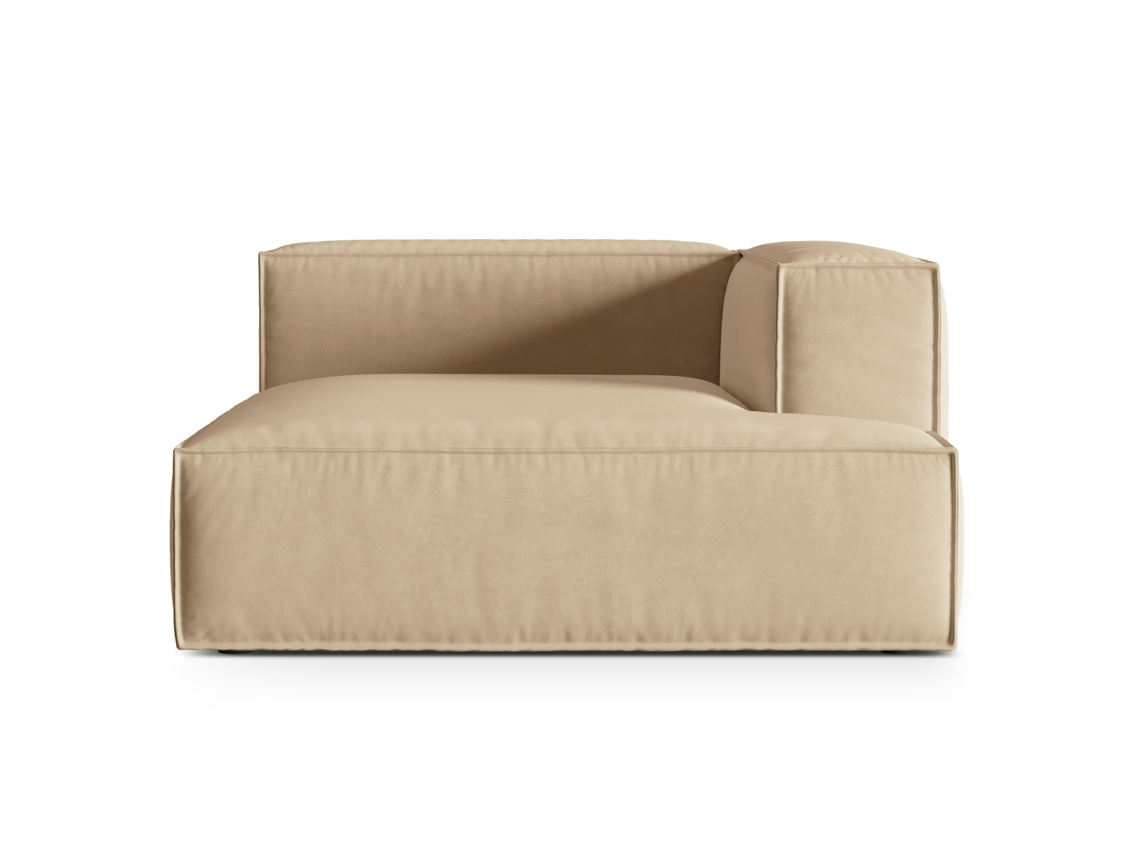 Velvet Chaise Longue Right, "Nuria", 1 Seat, 147x147x72