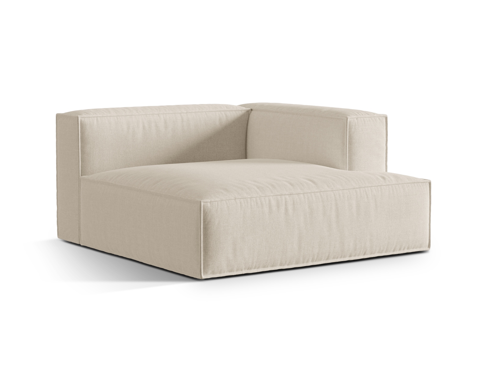 Velvet Chaise Longue Right, "Nuria", 1 Seat, 147x147x72